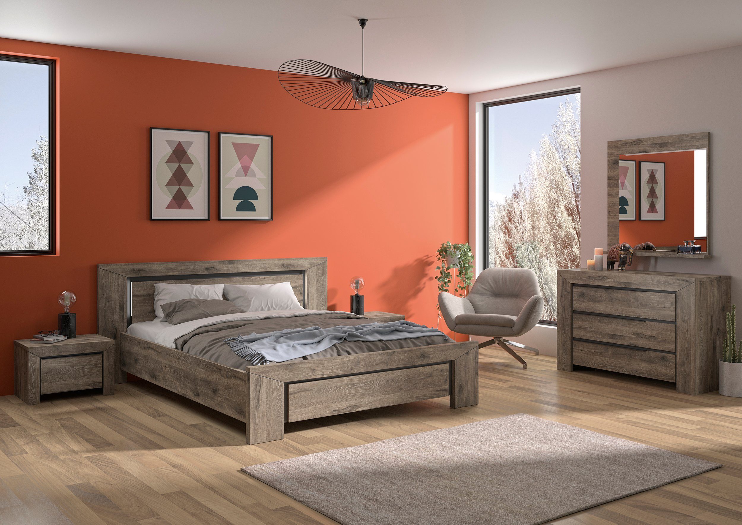 Gami Jugendzimmer-Set Brugge, (Set, 5-tlg), In 2 Farben erhältlich