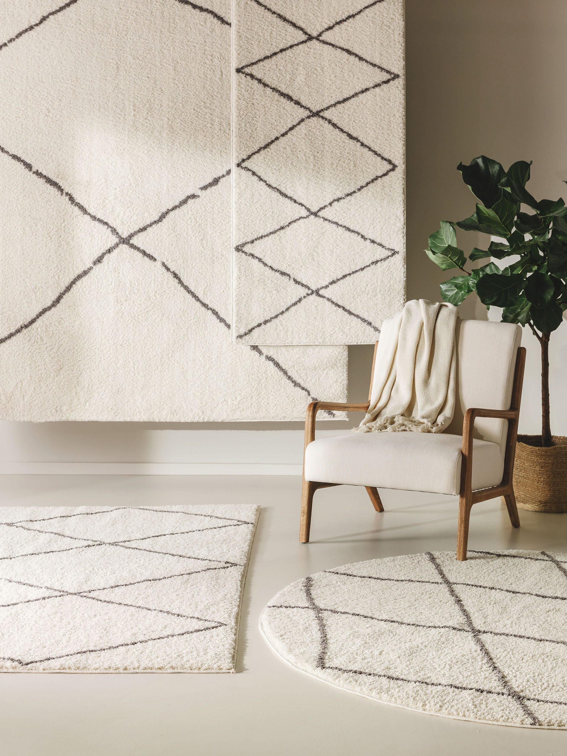 benuta Hochflor-Teppich Benno, rechteckig, Höhe: 21 mm, Teppich Wohnzimmer, Schlafzimmer, Esszimmer, Flur, Kunstfaser, Cozy