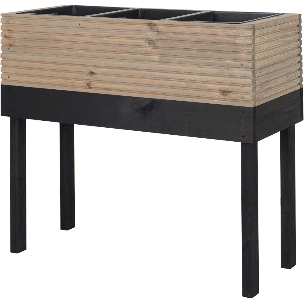 Siena Garden Hochbeet Hochbeet Nola grau/schw Kiefer FSC100% 98x32,5x79, modern & wetterfest