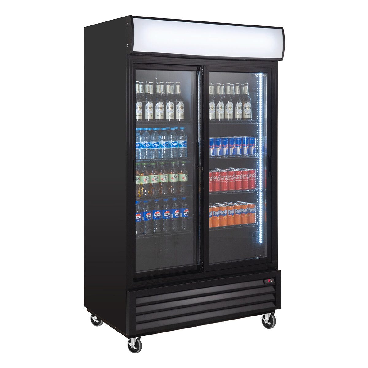 GastroHero Getränkekühlschrank Getränkekühlschrank 1000 L mit Schiebetüren, 212.3 cm hoch, 115.8 cm breit