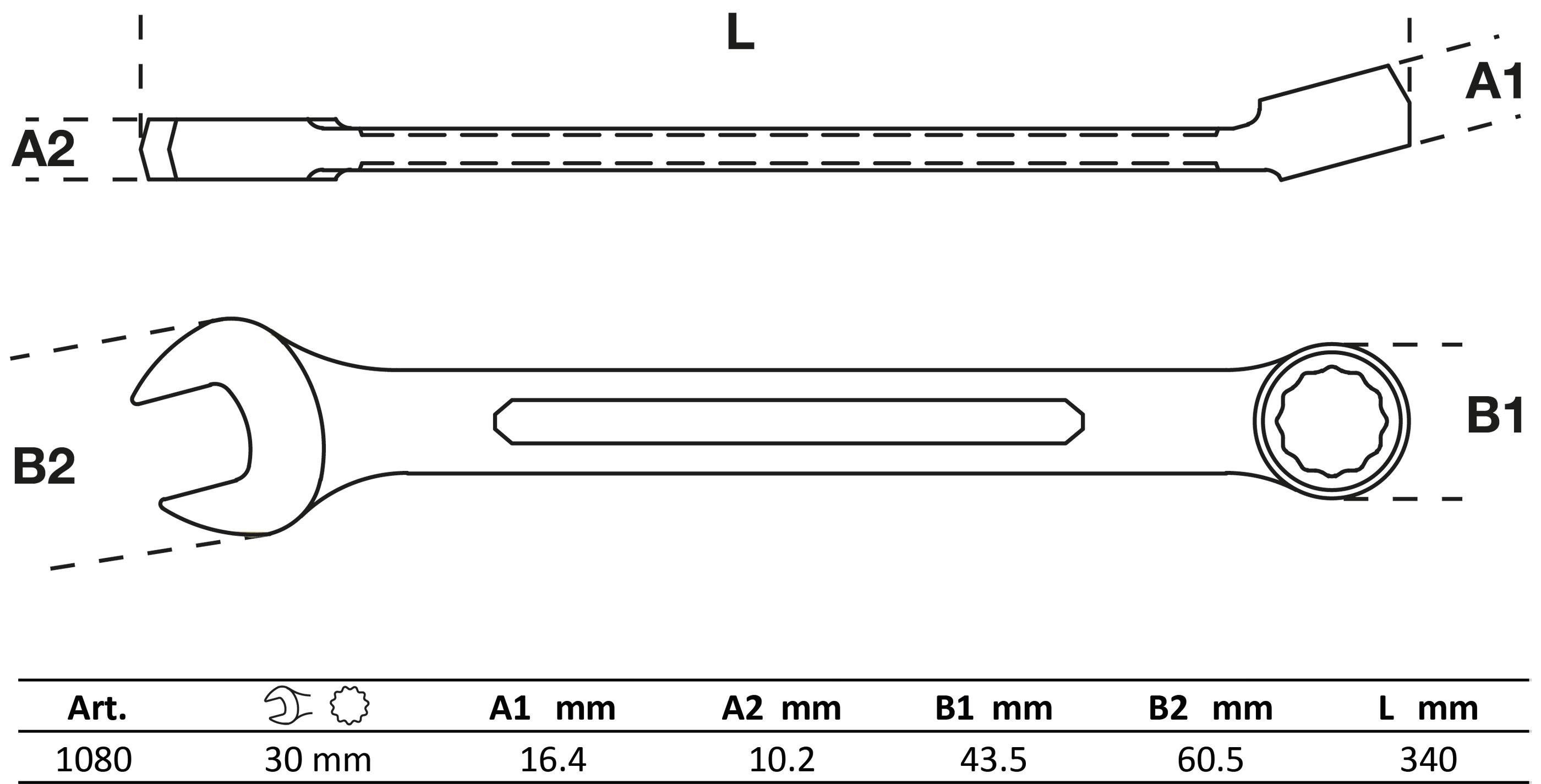 SW Maul-Ringschlüssel, Maulschlüssel technic 30 BGS mm