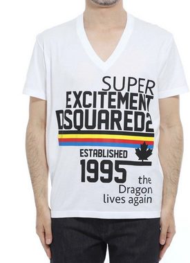 Dsquared2 T-Shirt Dsquared2 Jeans V-Neck ICONIC DRAGON LIVES AGAIN T-Shirt Lounge Top Sh