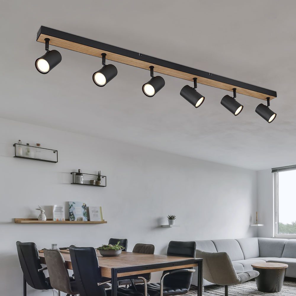 GLOBO LIGHTING Deckenspot, Leuchtmittel nicht inklusive, Deckenstrahler schwarz Spot Deckenleuchte Spotleiste 6