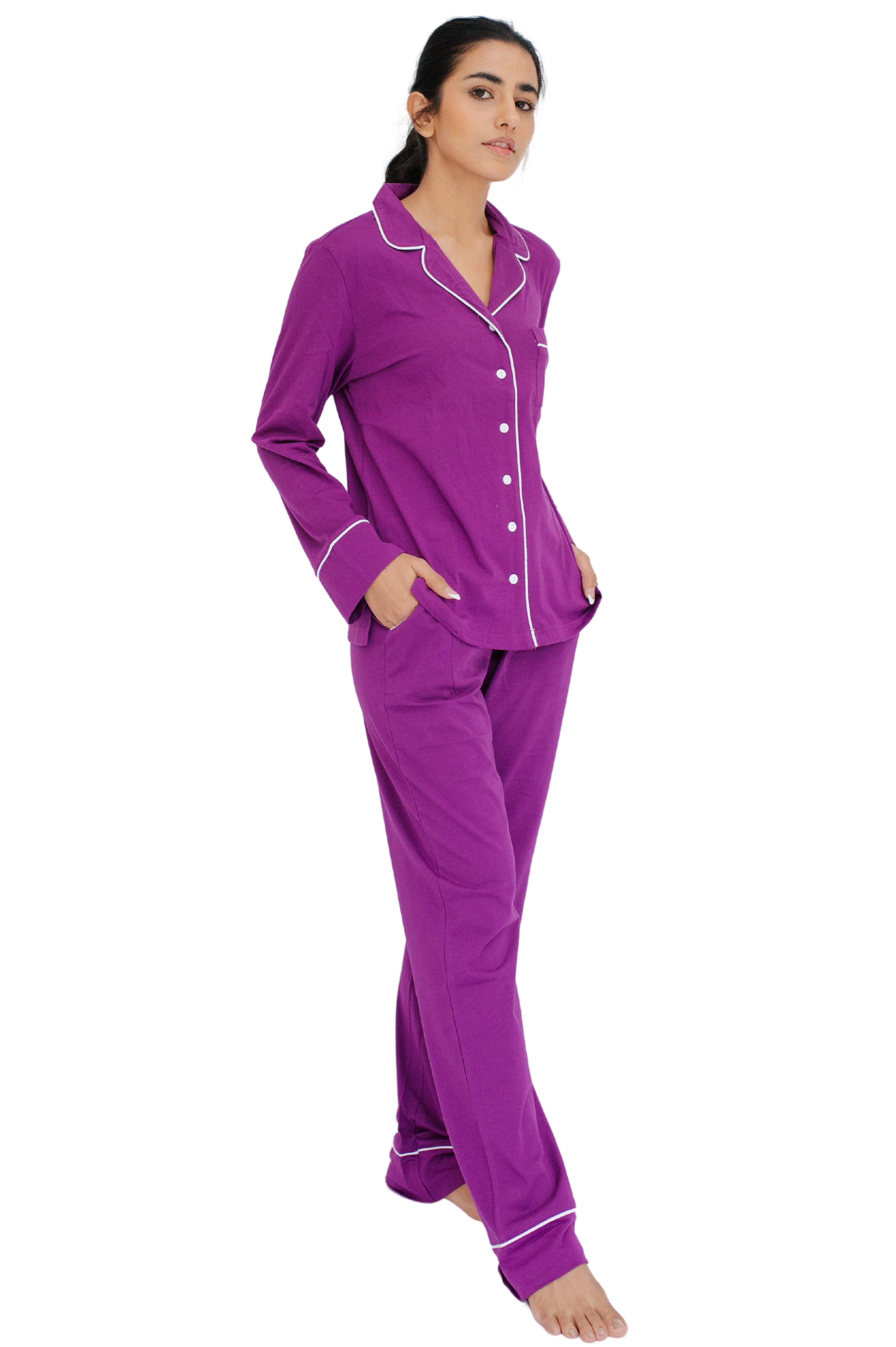 SNOOZE OFF Pyjama Schlafanzug in violett günstig online kaufen
