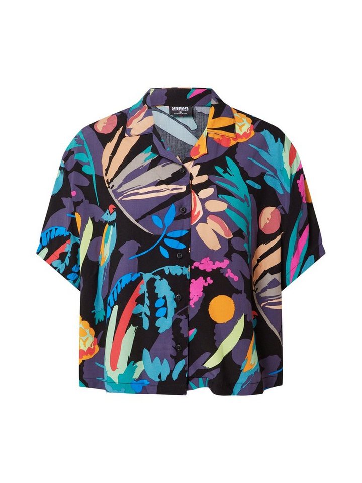 URBAN CLASSICS Kurzarmshirt Damen Ladies Viscose Resort Shirt (1-tlg),  Abgesteppter Saum/Kante