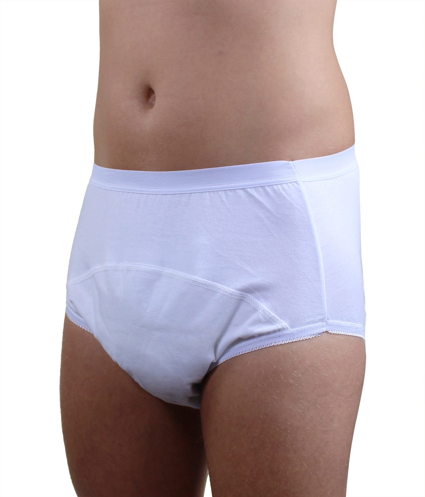 Hydas Inkontinenzslip aus Baumwolle für Damen und Herren, mit langem Zwickel und Nässeschutz Fixier Tasche für Saugeinlagen, 95 Grad waschbar, Trockner geeignet