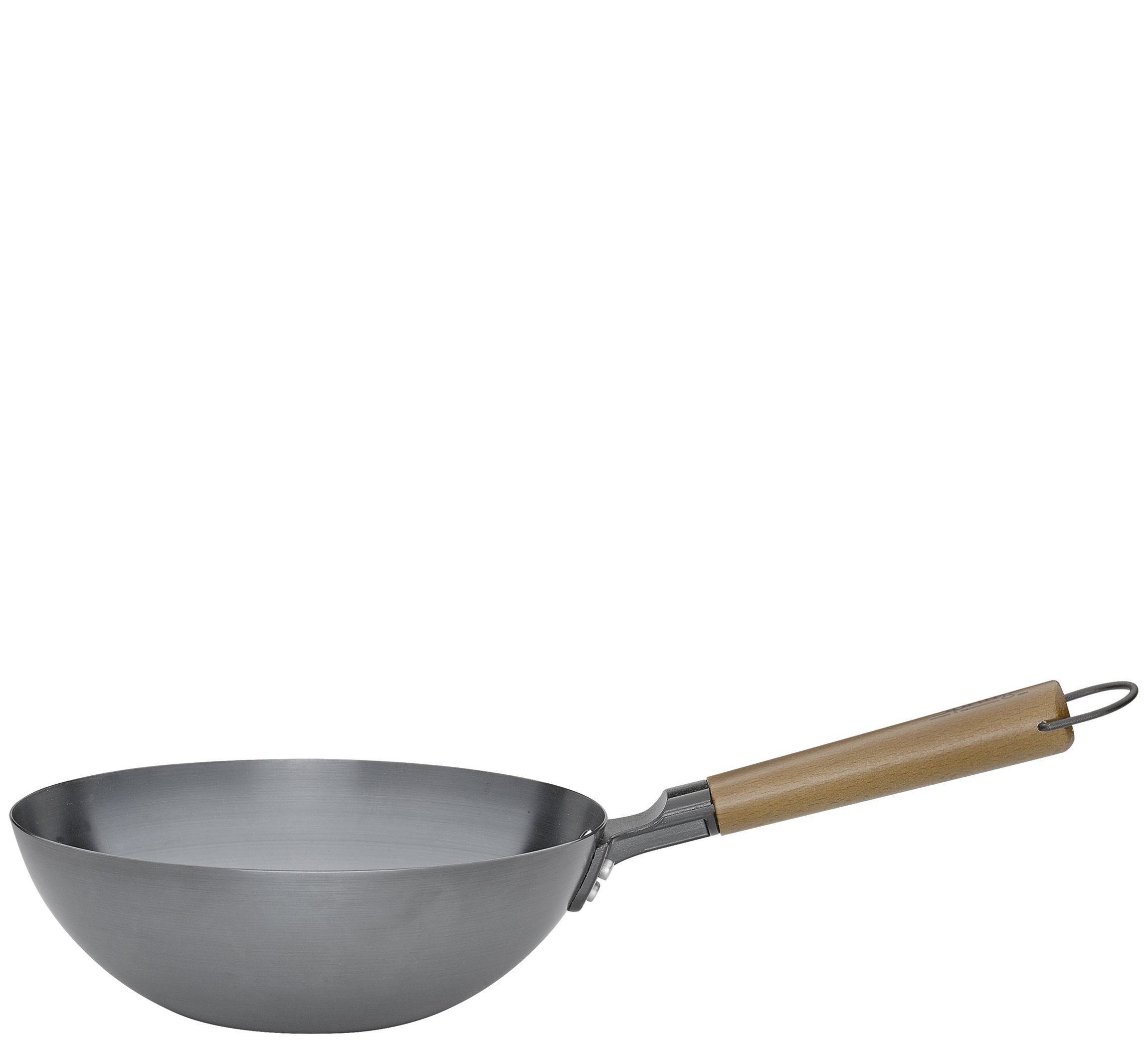 Küchenprofi Bratpfanne SP Wokpfanne Canton 24cm International Cooking, Carbonstahl und Buchenholz