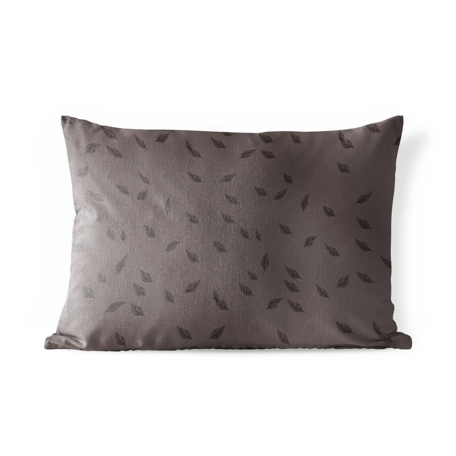 MuchoWow Dekokissen Muster - - Grau - Polyester, Schwarz Outdoor-Dekorationskissen, Kissenhülle Blätter, Dekokissenbezug