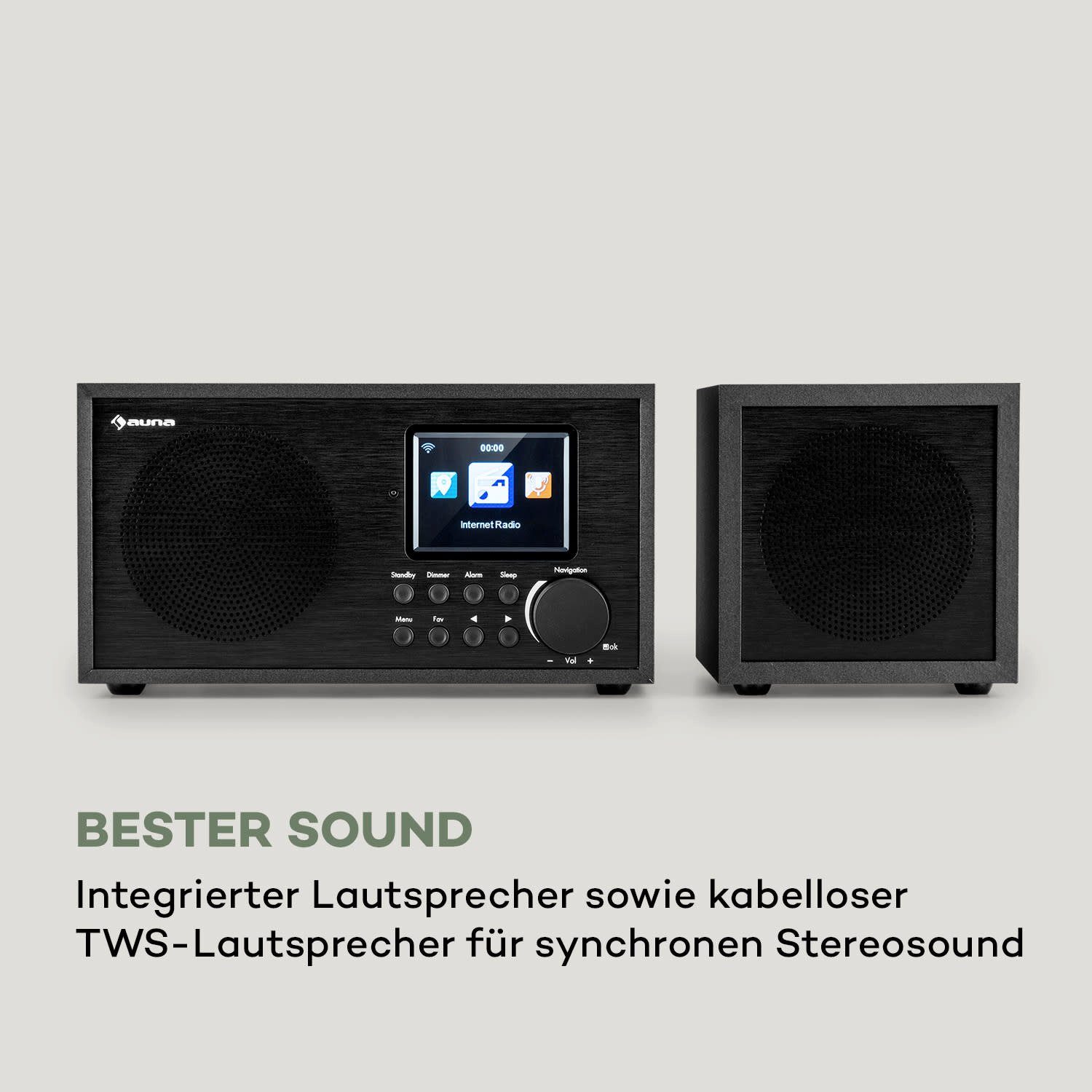 Tuner;, Star Bluetooth WLAN Silver/Black Plus 20 Digitalradio W, Internetradio Mini Radio - DAB (DAB+;FM Küchenradio) Radio Auna