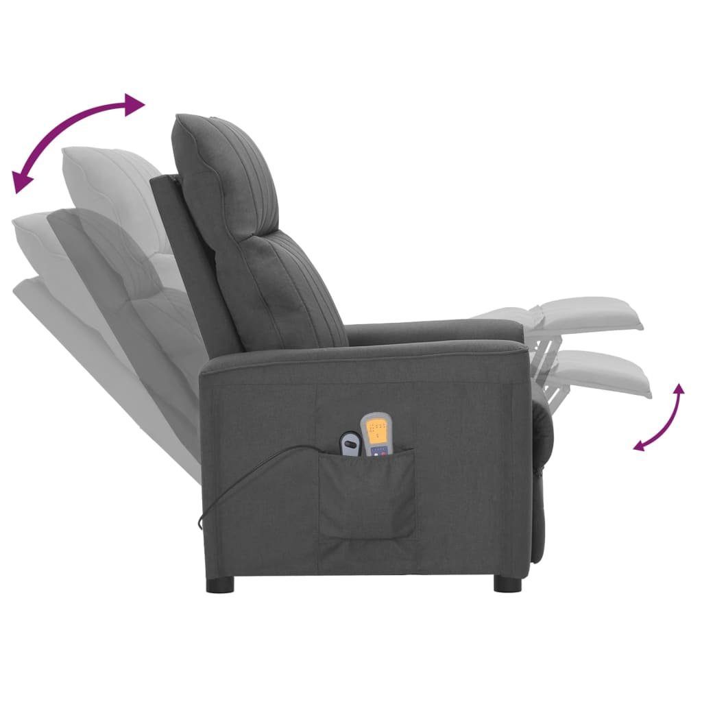 Massagesessel Elektrisch Dunkelgrau (1-St) vidaXL Massagesessel Stoff