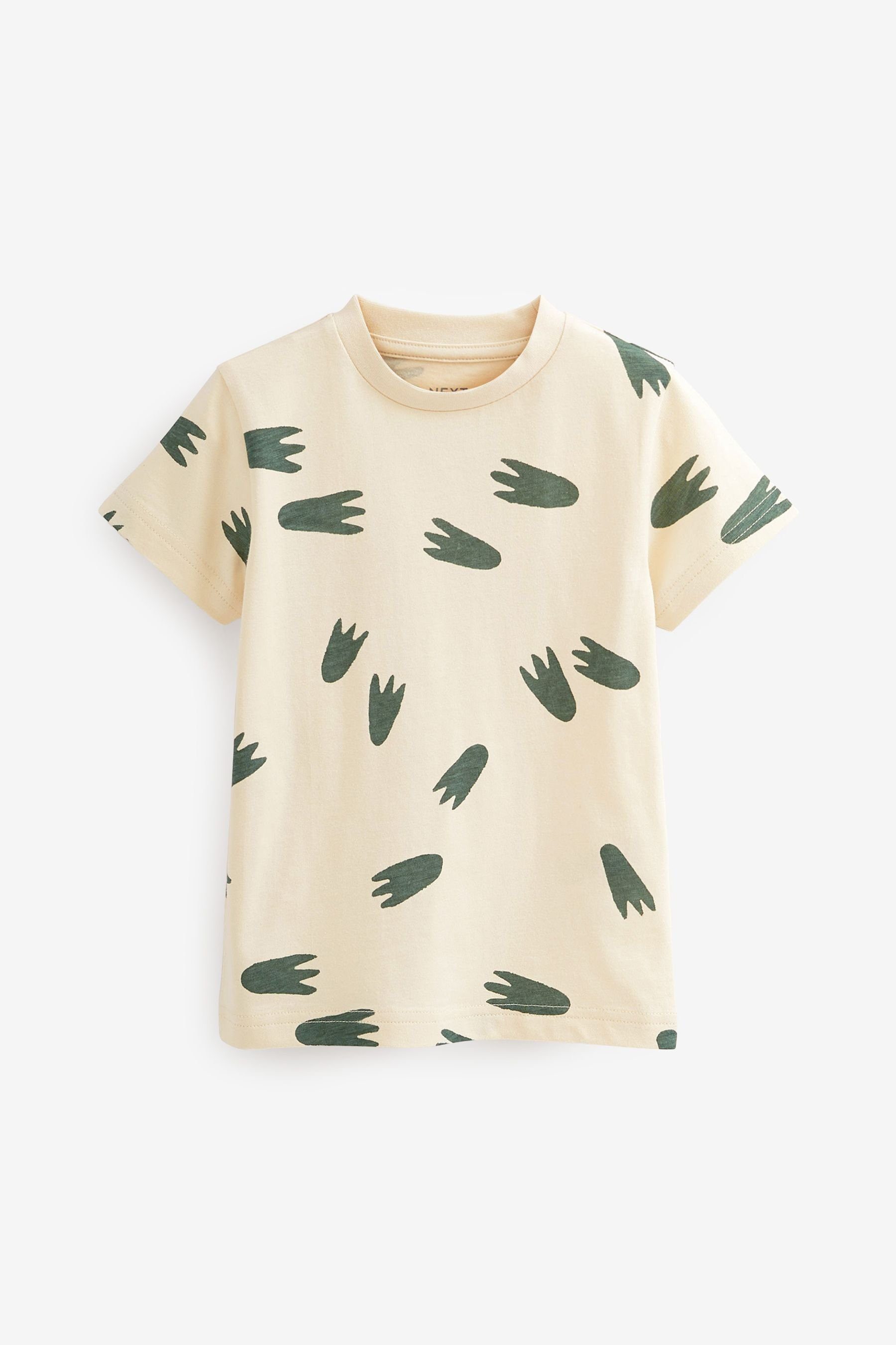 Next T-Shirt T-Shirt mit kurzen Ärmeln, durchgehend bedruckt (1-tlg) Neutral Dinosaur Footprint