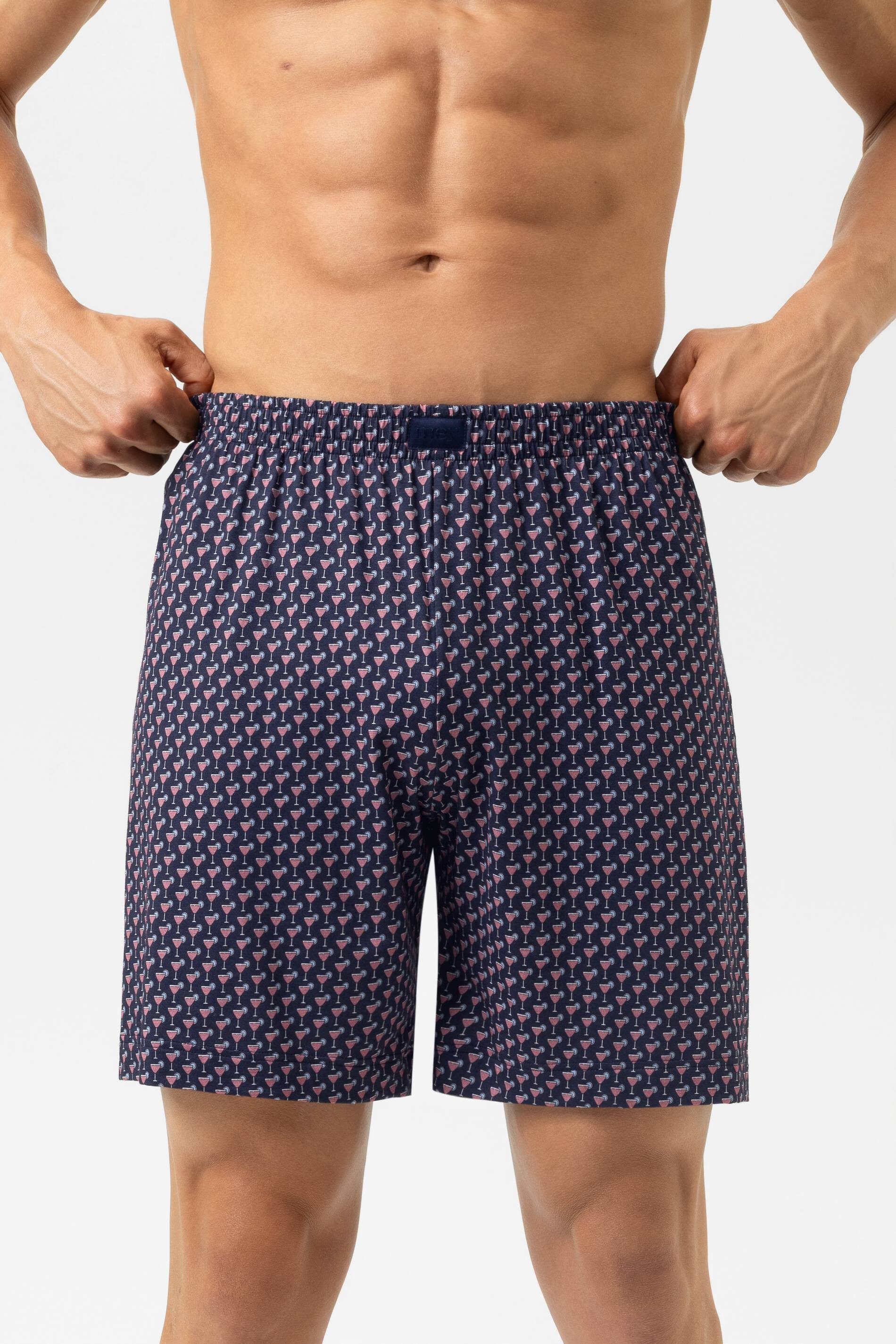 Mey Schlafhose Mey male Hose kurz Serie Midnight Drink (1-tlg) Kurze Pyjamahose, Gemustert, weiche Jersey-Qualität