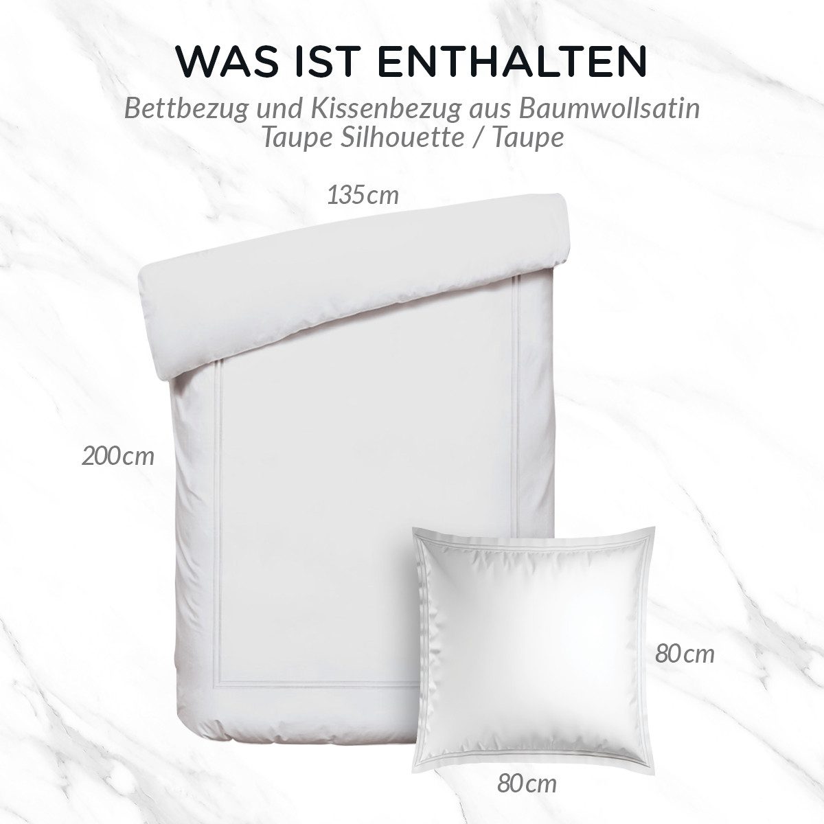 Pure cottom Bettwäsche Baumwoll-Satin Bettwäsche weiß, Baumwoll-Satin, verschiedene Größen