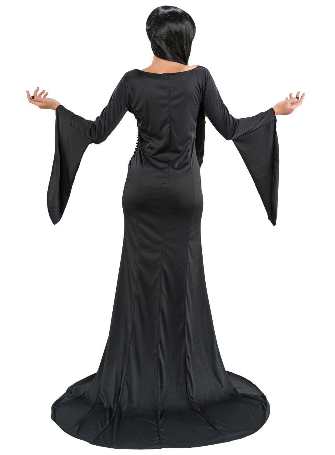 CHAKS Vampir-Kostüm Wednesday Morticia Kleid, Das ikonische, bodenbedeckende Kleid von Wednesday Mutter Morticia Add