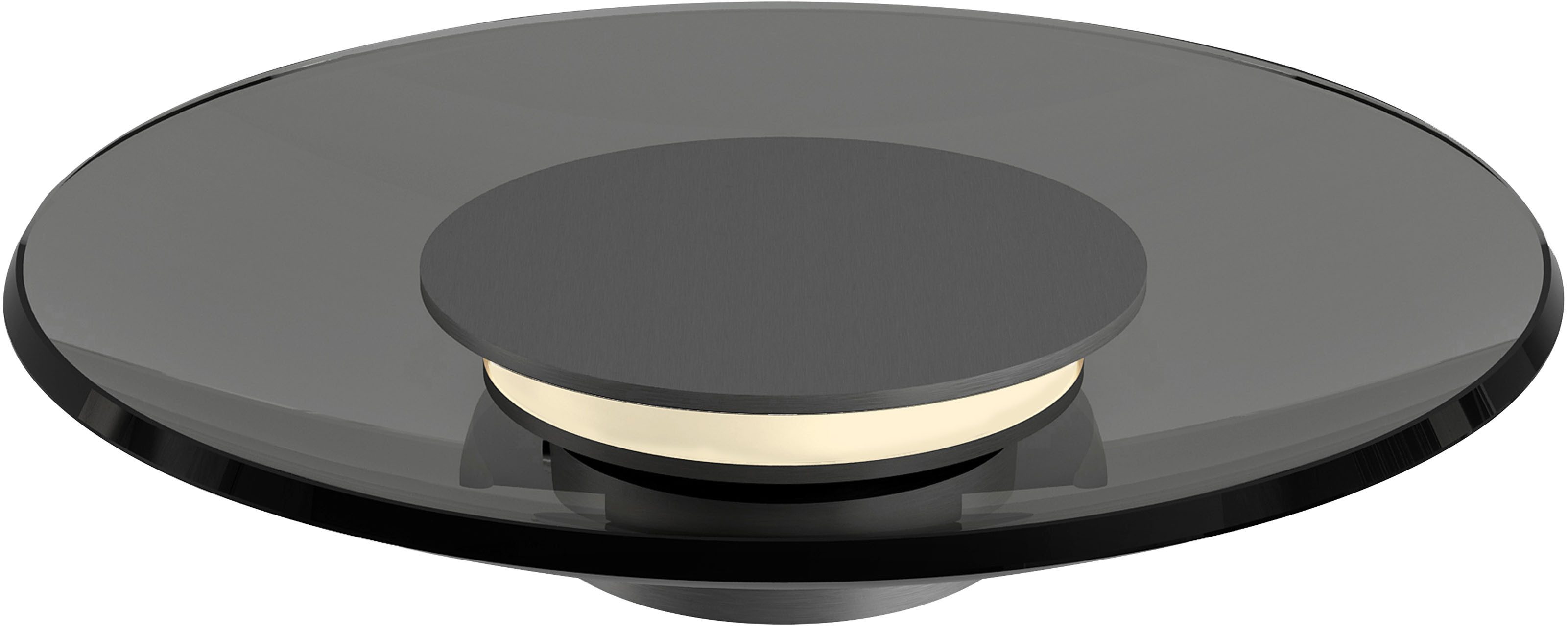 Neuhaus PURE LED Tischleuchte PURE Moon, LED fest integriert, Warmweiß, Stufenloses dimmen per Touchdimmer, Rauchglas