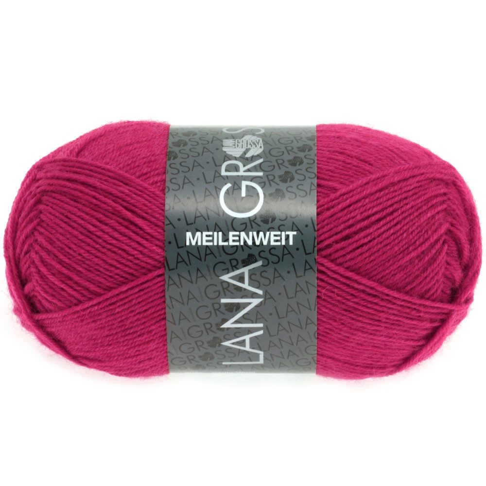 LANA GROSSA MEILENWEIT 50 g UNI Häkelwolle, 210 m (4-fach Sockenwolle mit 80 % Schurwolle), 50 g