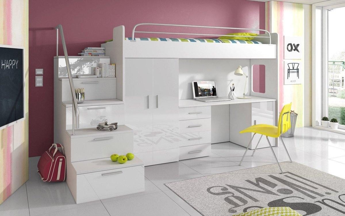 Luxusbetten24 Hochbett Kinderhochbett Dream mit Schreibtisch, günstig online kaufen