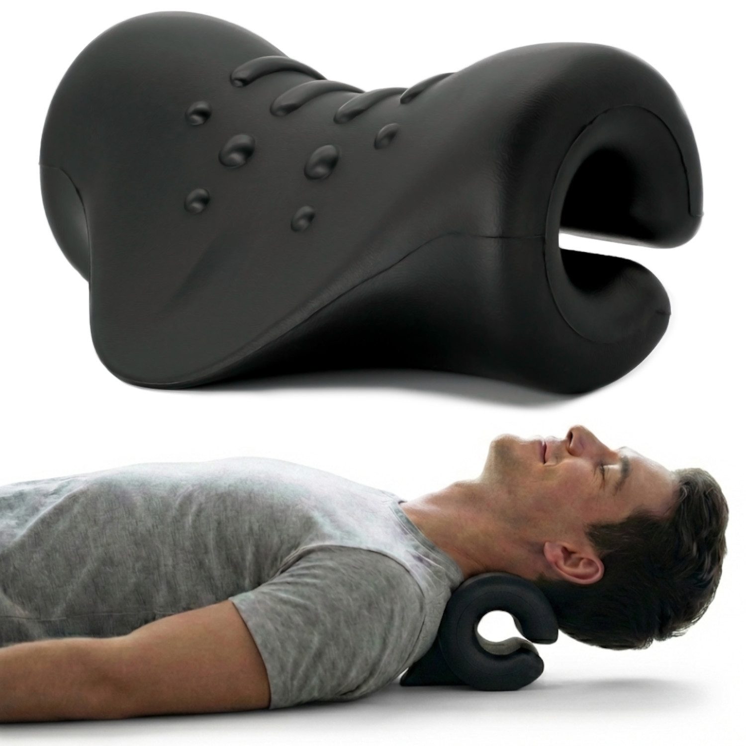 Strongert Nacken-Massagegerät Nackenstrecker, Orthopädisch, Gegen Nackenschmerzen & Verspannungen, Hautfreundlich