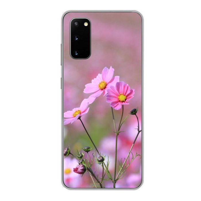 MuchoWow Handyhülle Blumen - Draußen - Rosa Phone Case Handyhülle Samsung Galaxy S20 Silikon Schutzhülle