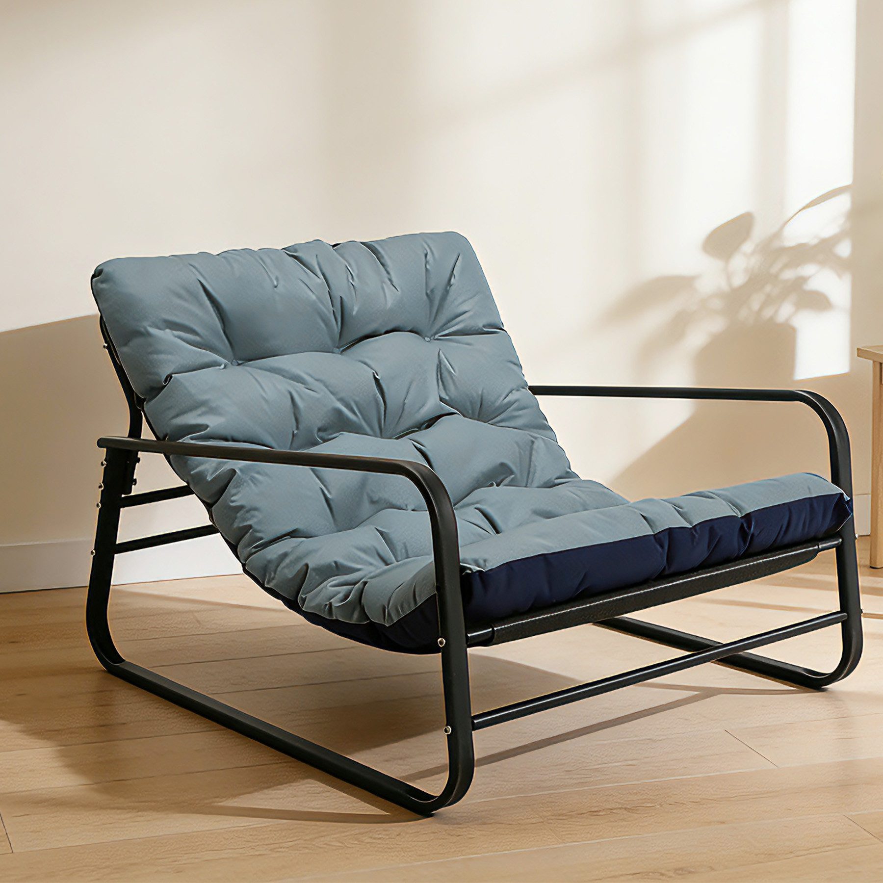 HomeMiYN Loungesessel Sessel wohnzimmer Gartenliege mit Wendekissen Loungesessel (2er set,bestehend aus sessel mit Gepolsterten Kissen), für kinder,2 erwachsene