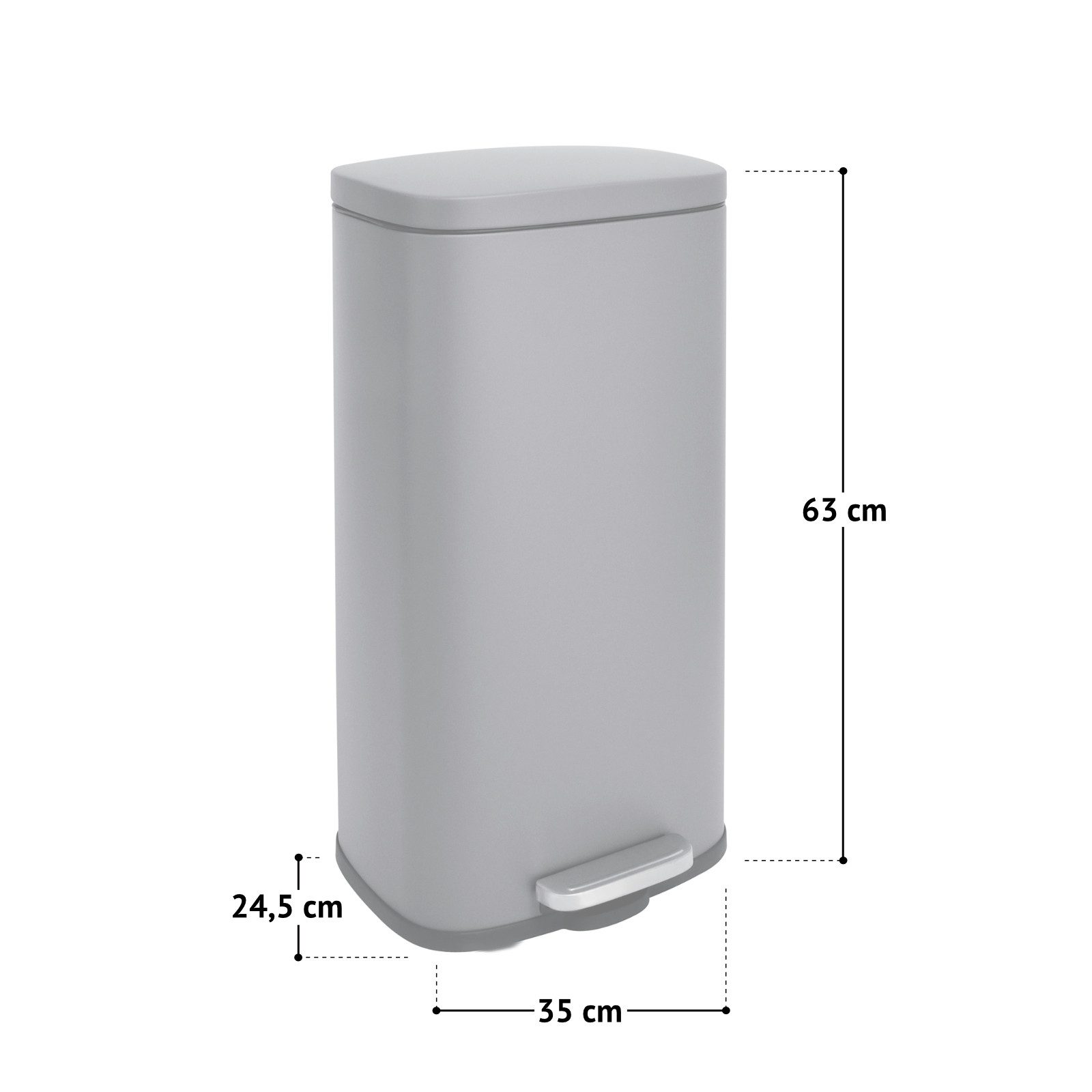 SVITA Mülleimer TQ, Fußtrittmechanismus, 30L, Inneneimer herausnehmbar