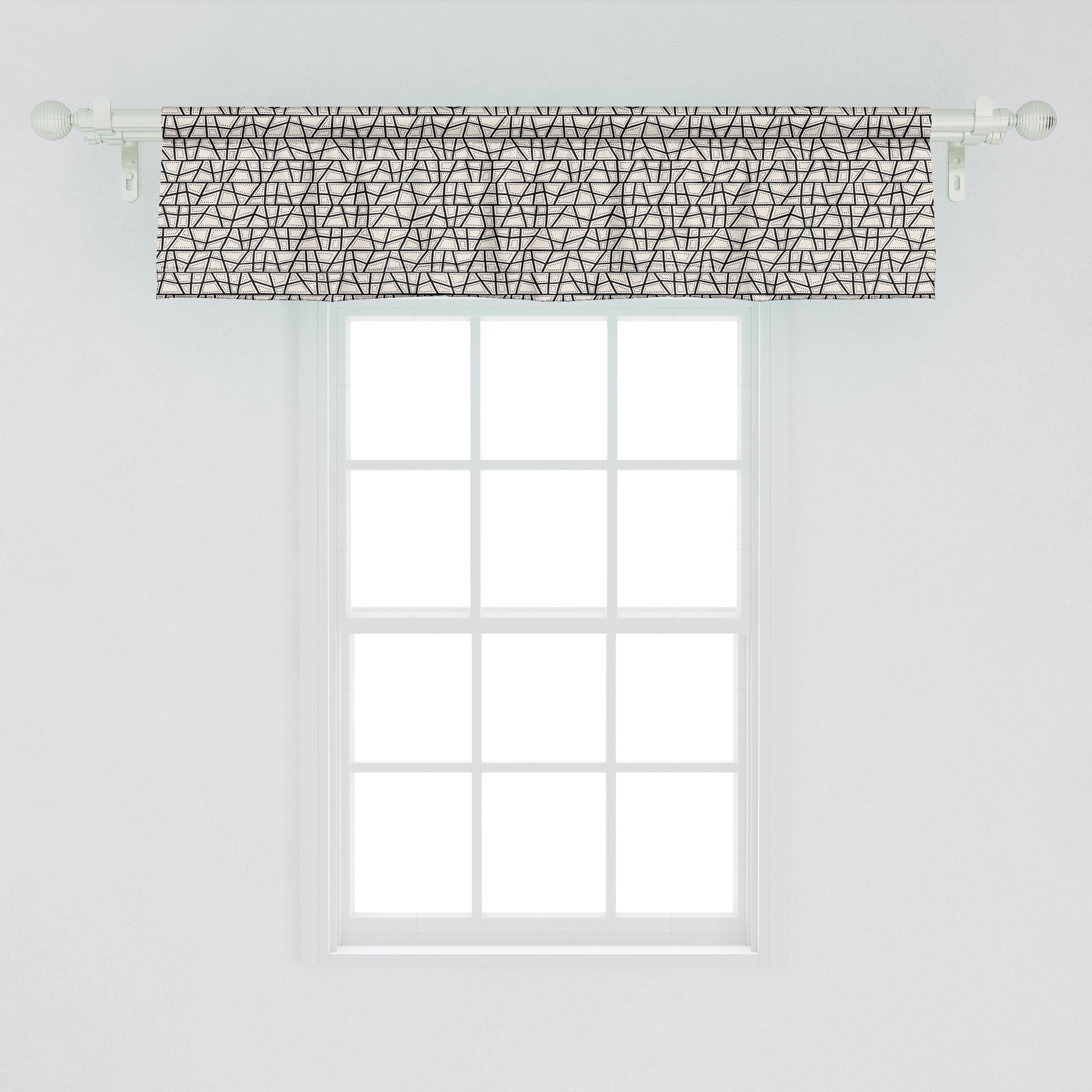 Scheibengardine Vorhang Schlafzimmer Dekor Stangentasche, abstrakte Volant Microfaser, Küche Geometrie mit für Aboriginal Abakuhaus