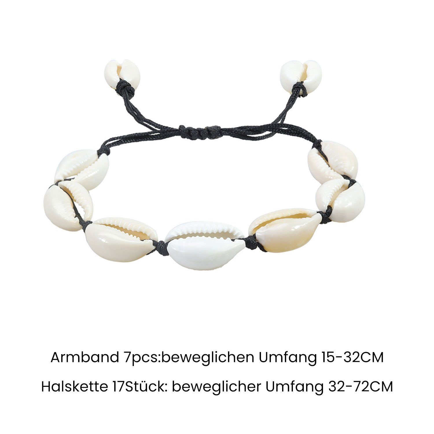 Armband Muschel-Halsketten MAGICSHE Weiß Verstellbar Fußkettchen handgefertigt