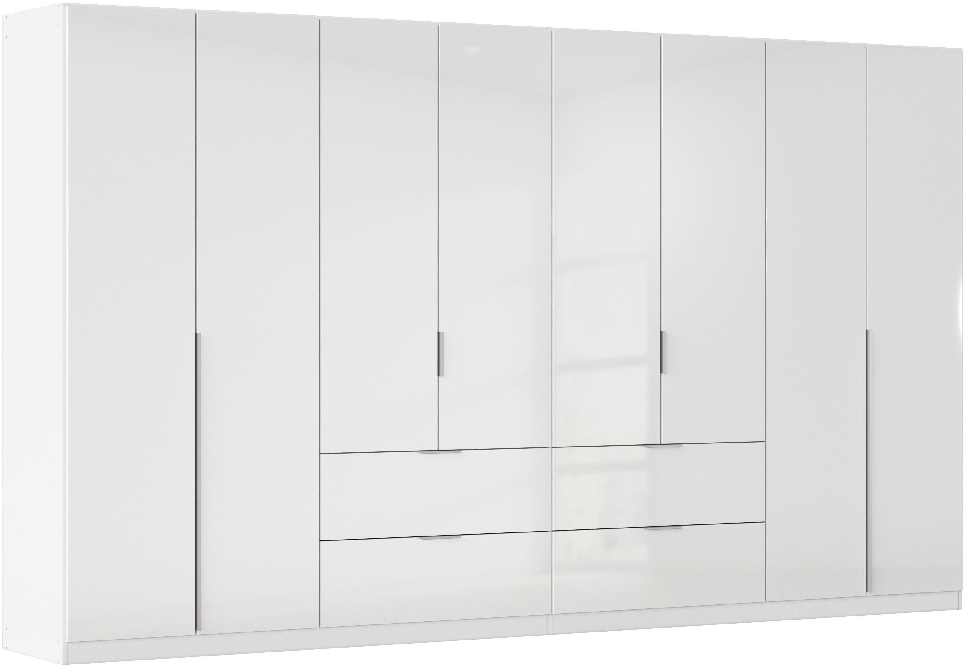 OTTO home Drehtürenschrank Kleiderschrank Schrank Garderobe AGORDO mit Dekor- oder Hochglanzfront (in zwei Griff-Farben, Breite 360 cm) mit Außenschubkästen, Serie in 7 Breiten und 2 Höhen MADE IN GERMANY