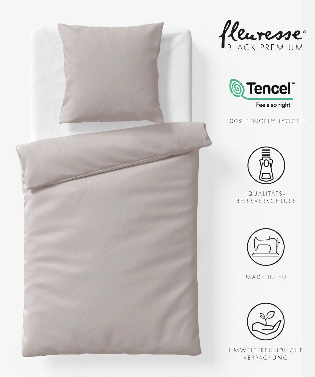 fleuresse Bettwäsche Bettwäsche Black Premium Tencel, günstig online kaufen