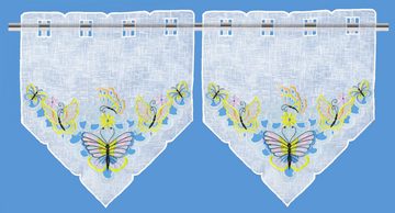Scheibengardine Scheibengardine Schmetterlinge, Delindo Lifestyle, Stangendurchzug (2 St), halbtransparent