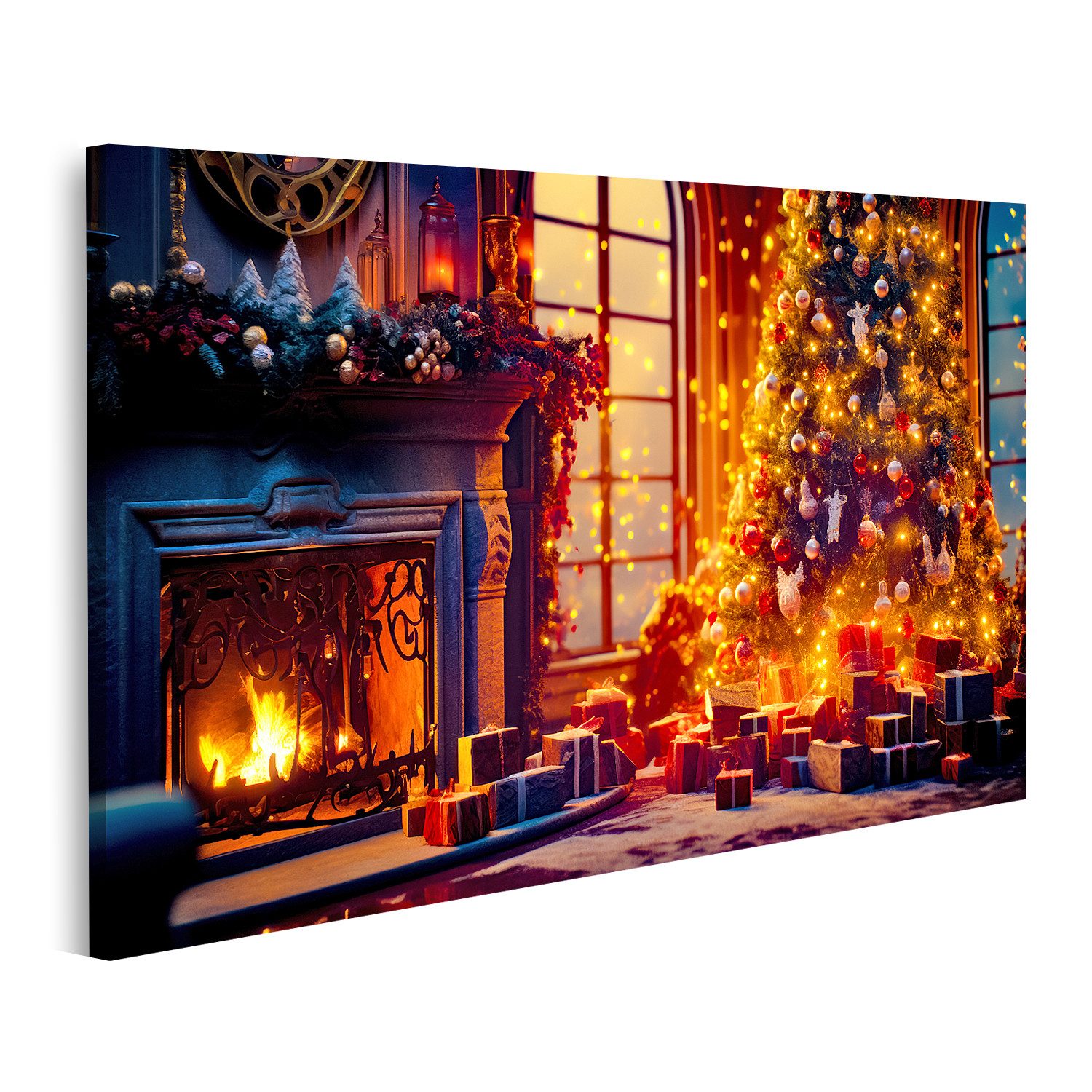 islandburner Leinwandbild weihnachtsbaum wohnzimmer neben dem günstig online kaufen
