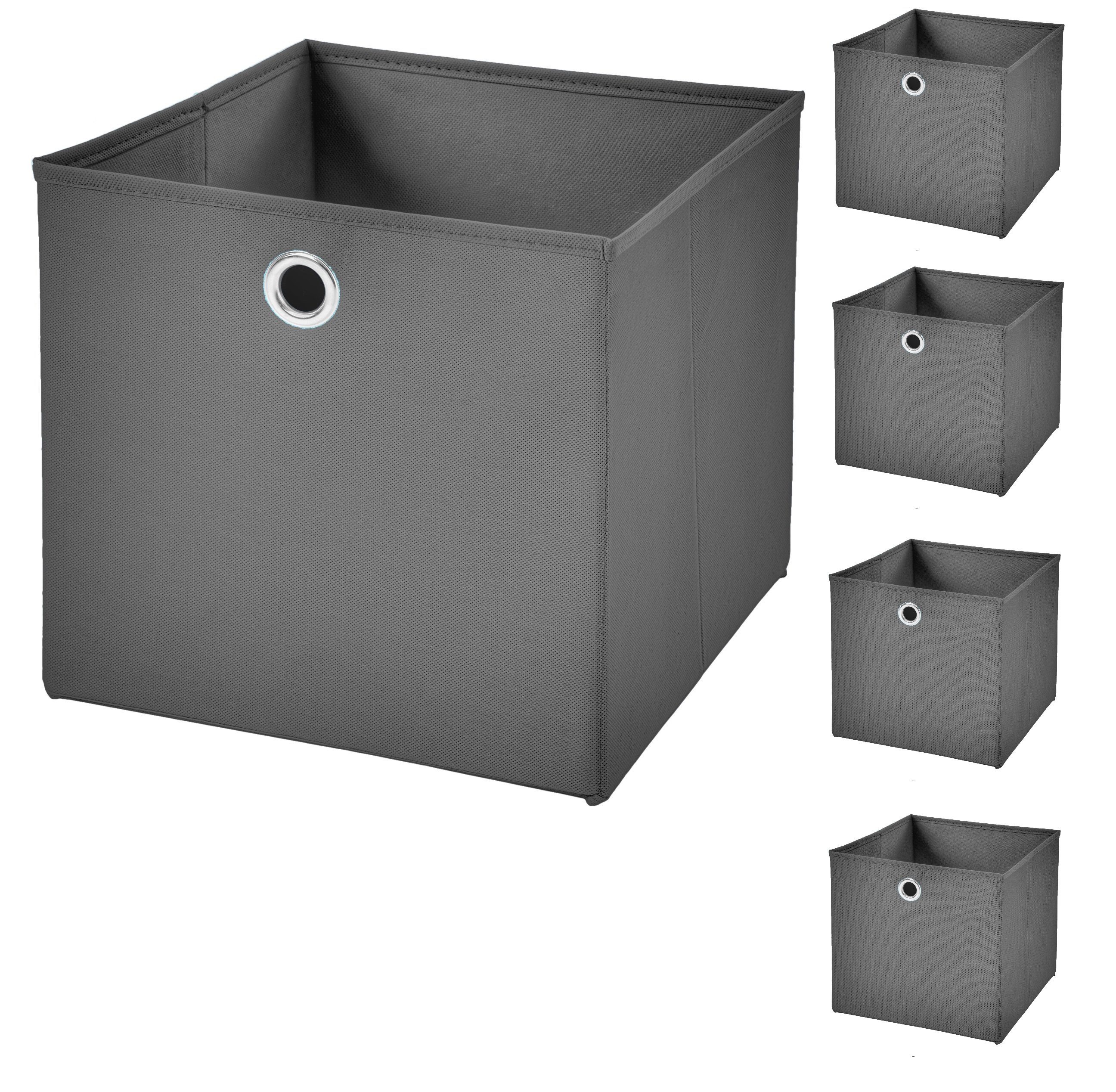 StickandShine Faltbox 5er SET 28 x 28 x 28 cm ohne Deckel – perfekt für KALLAX - 19 Farben