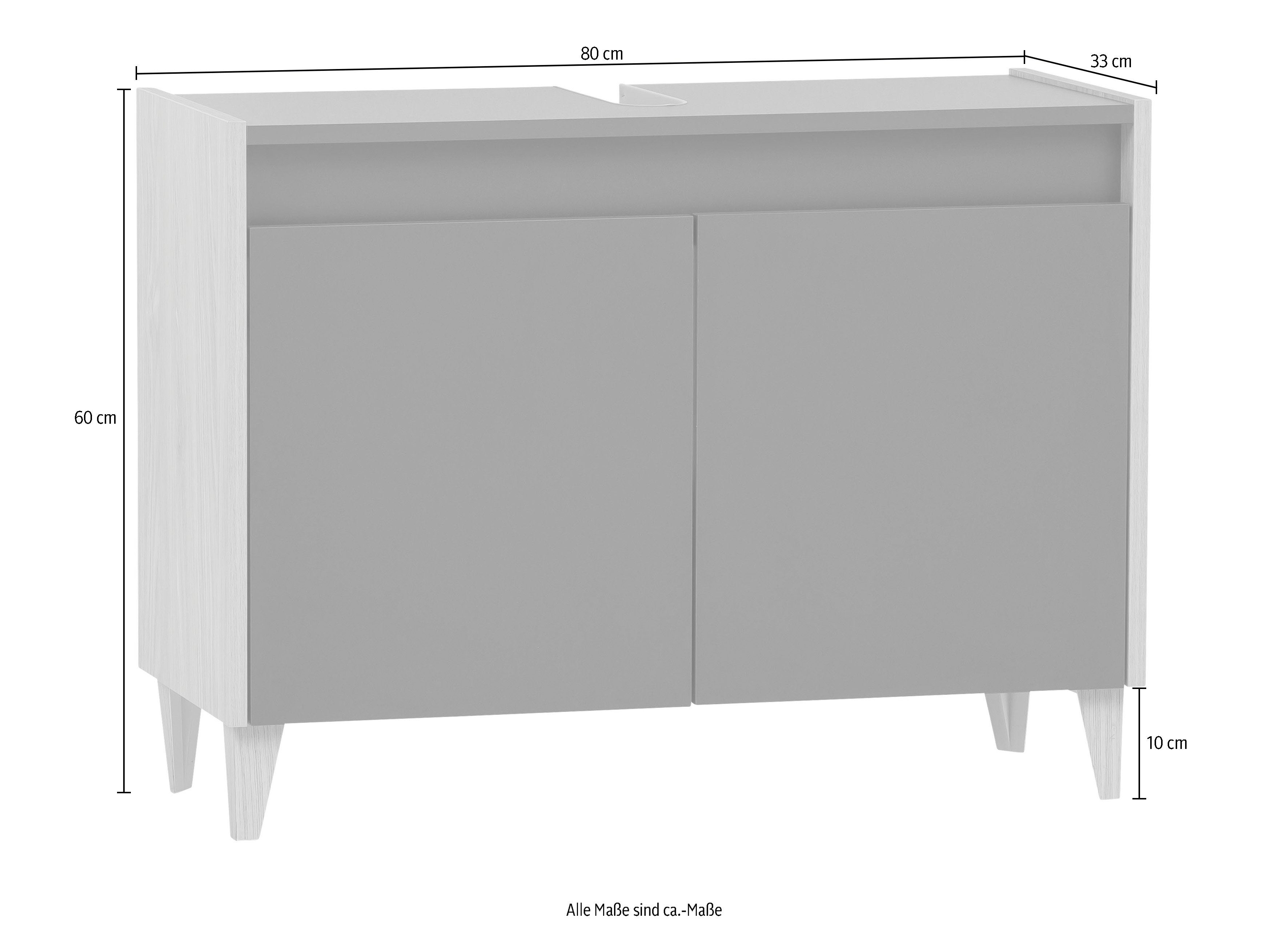 eiche eiche Waschbeckenunterschrank 80,0 hellfb./anthrazit hellfb./anthrazit Elba | Breite cm Schildmeyer
