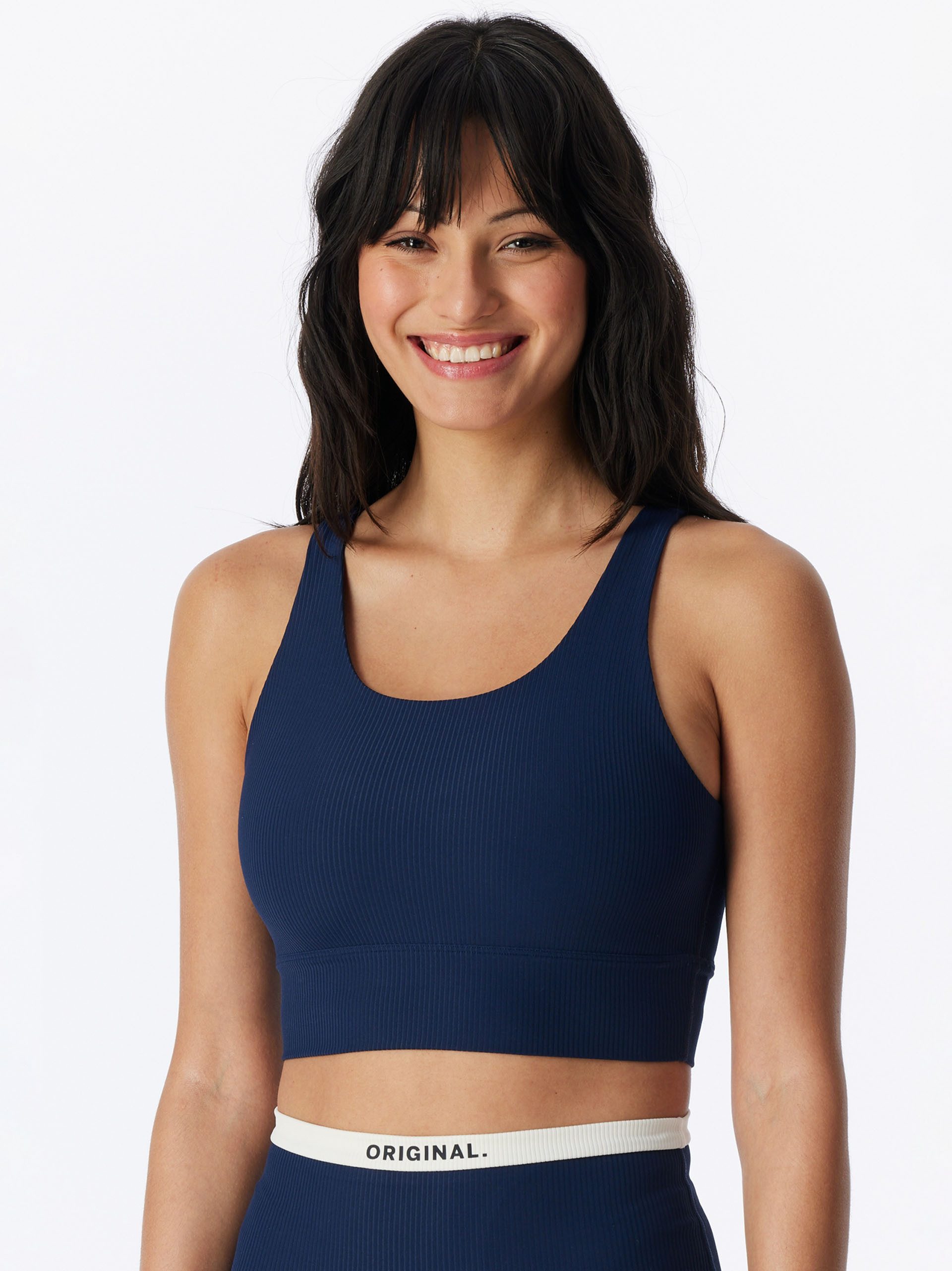 Schiesser Bustier Elastische Doppelripp - Active - Unterbrustband - sportive Optik Sport-Bustier Top Bustier-BH Damen Komfort Qualität Yoga Gym Training
