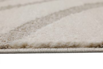 Teppich Björn, Wecon home, Höhe: 18 mm, Flauschiger Kurzflorteppich mit Wellendesign, Skandi Look, Wohnzimmer