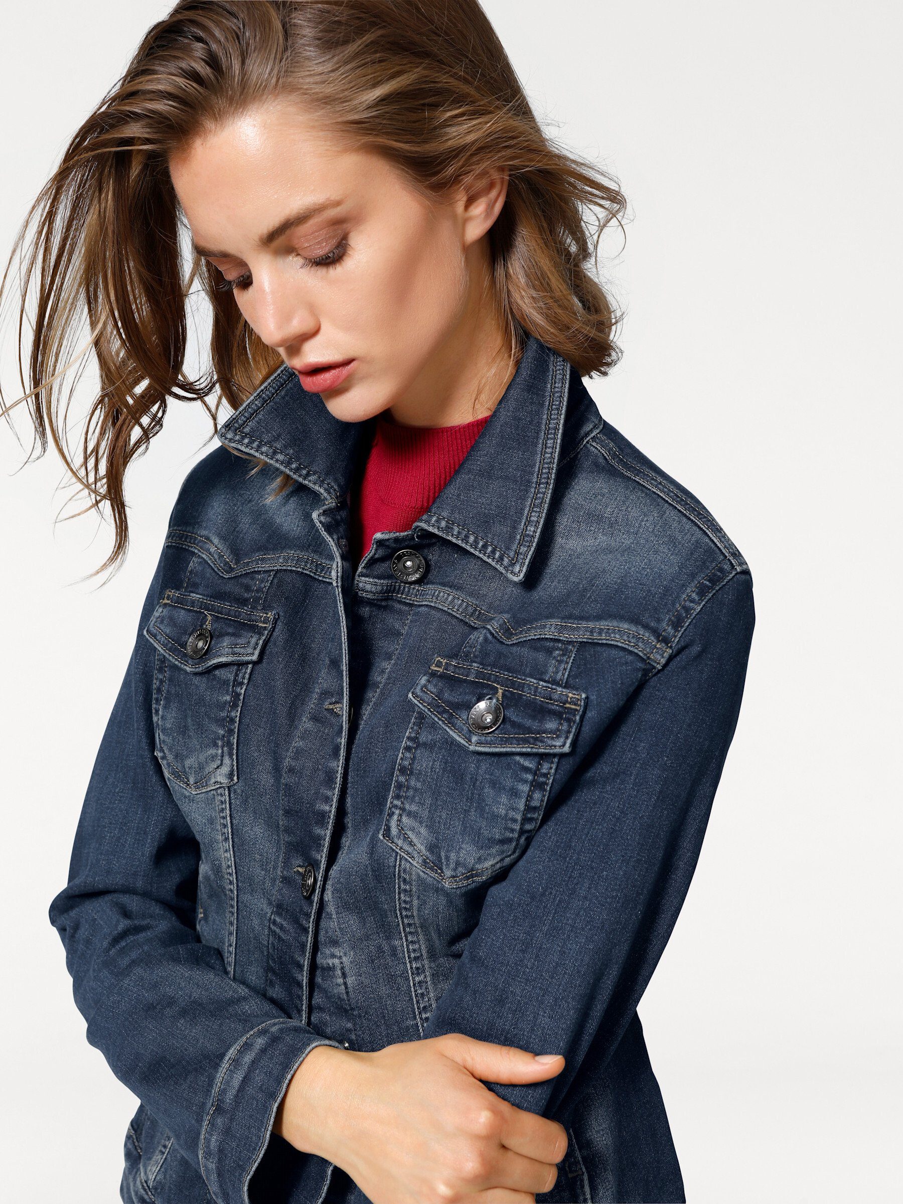 heine Blusenblazer Jeans-Jacke Langarm