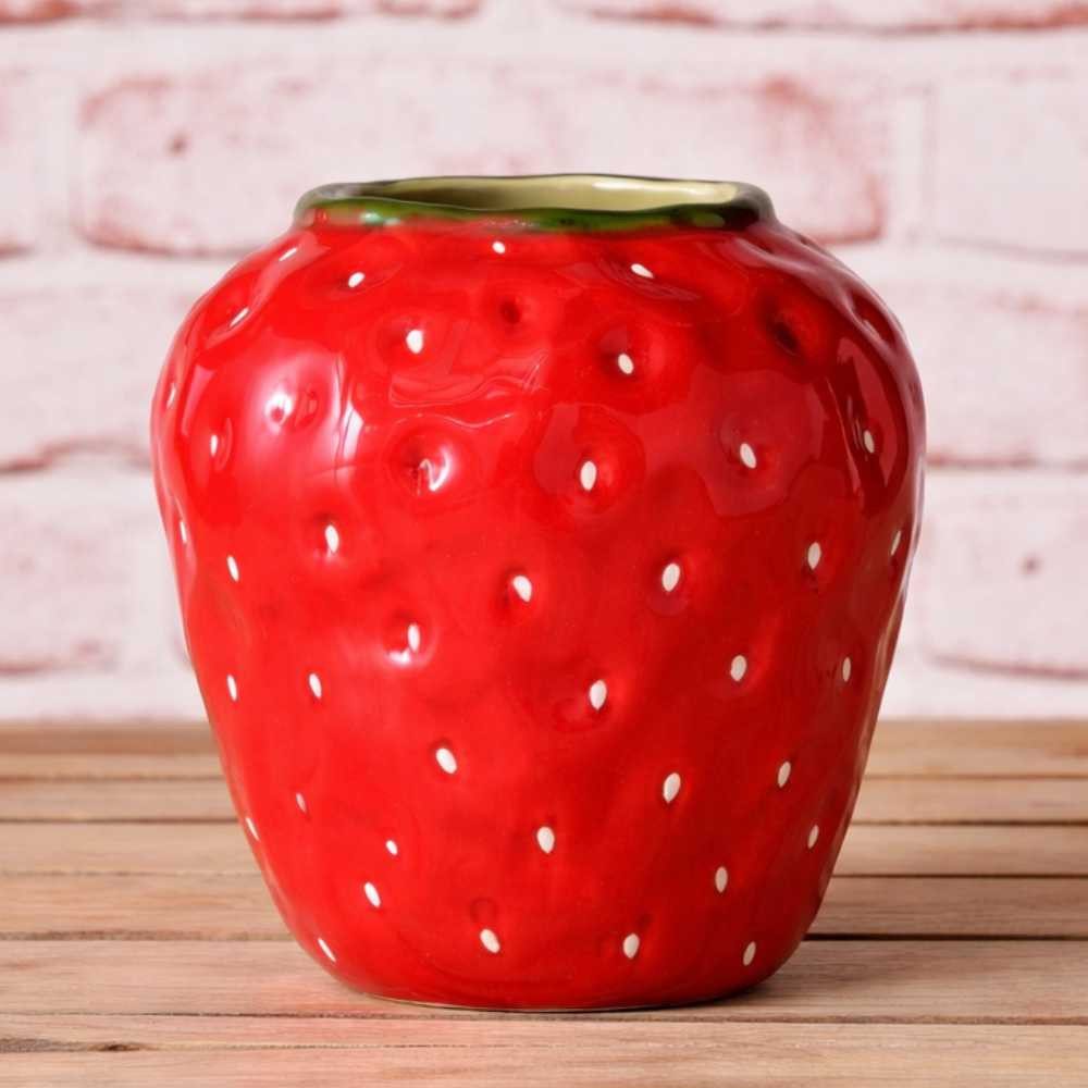 AltoBelli Dekovase AltoBelli Vase BERRY Rot Keramik ERDBEERE 16x14 cm