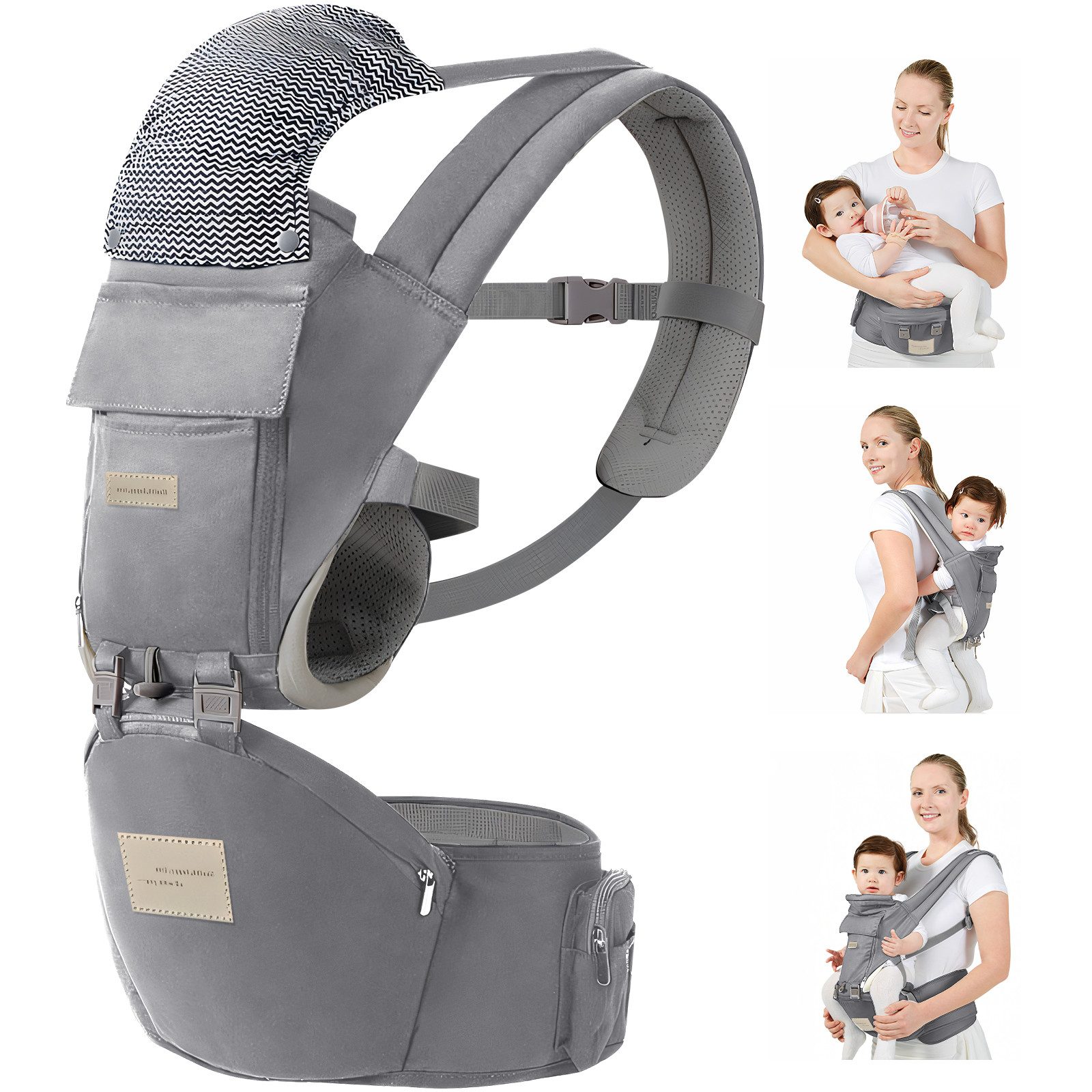 Babytrage ab geburt mit kaputze, 3 in 1 Tragetasche Baby für 3-15kg
