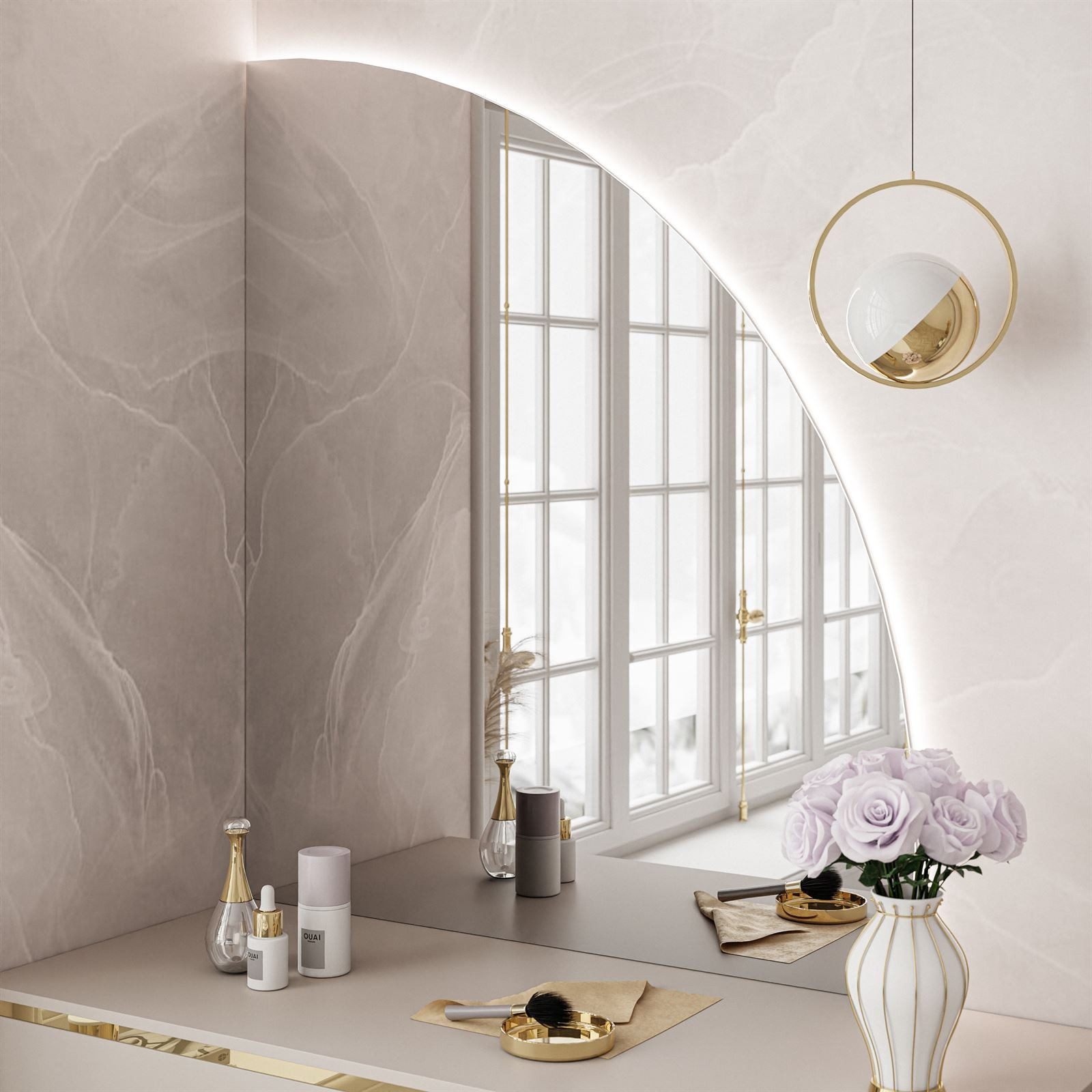 Lookway Schminktisch AURORA-Q KASCHMIR hängender Schminktisch mit Spiegel