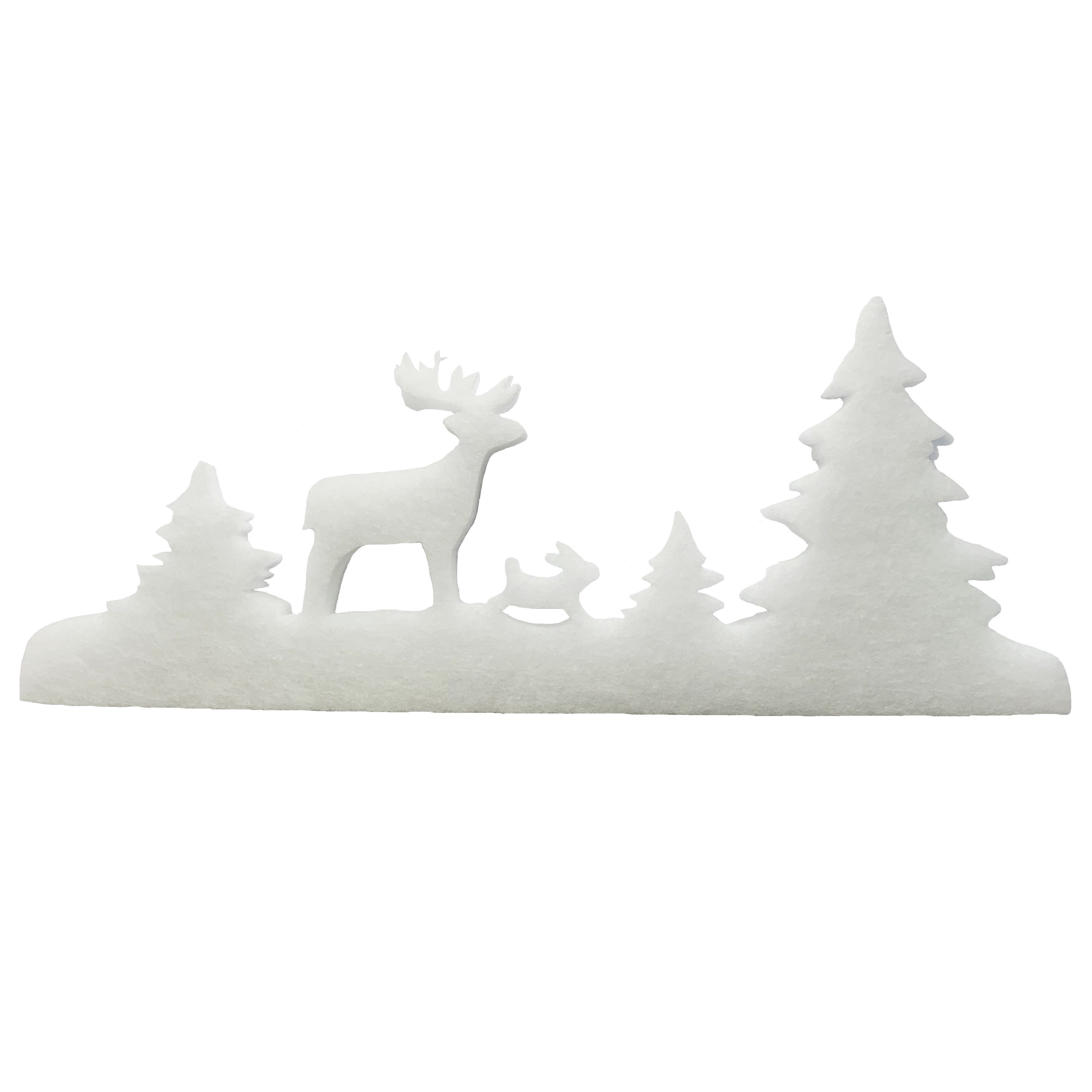 Fensterdekoration Winterdeko SCHNEE-WALD. 50x21cm. Aus SCHNEEWATTE, 4cm dick.
