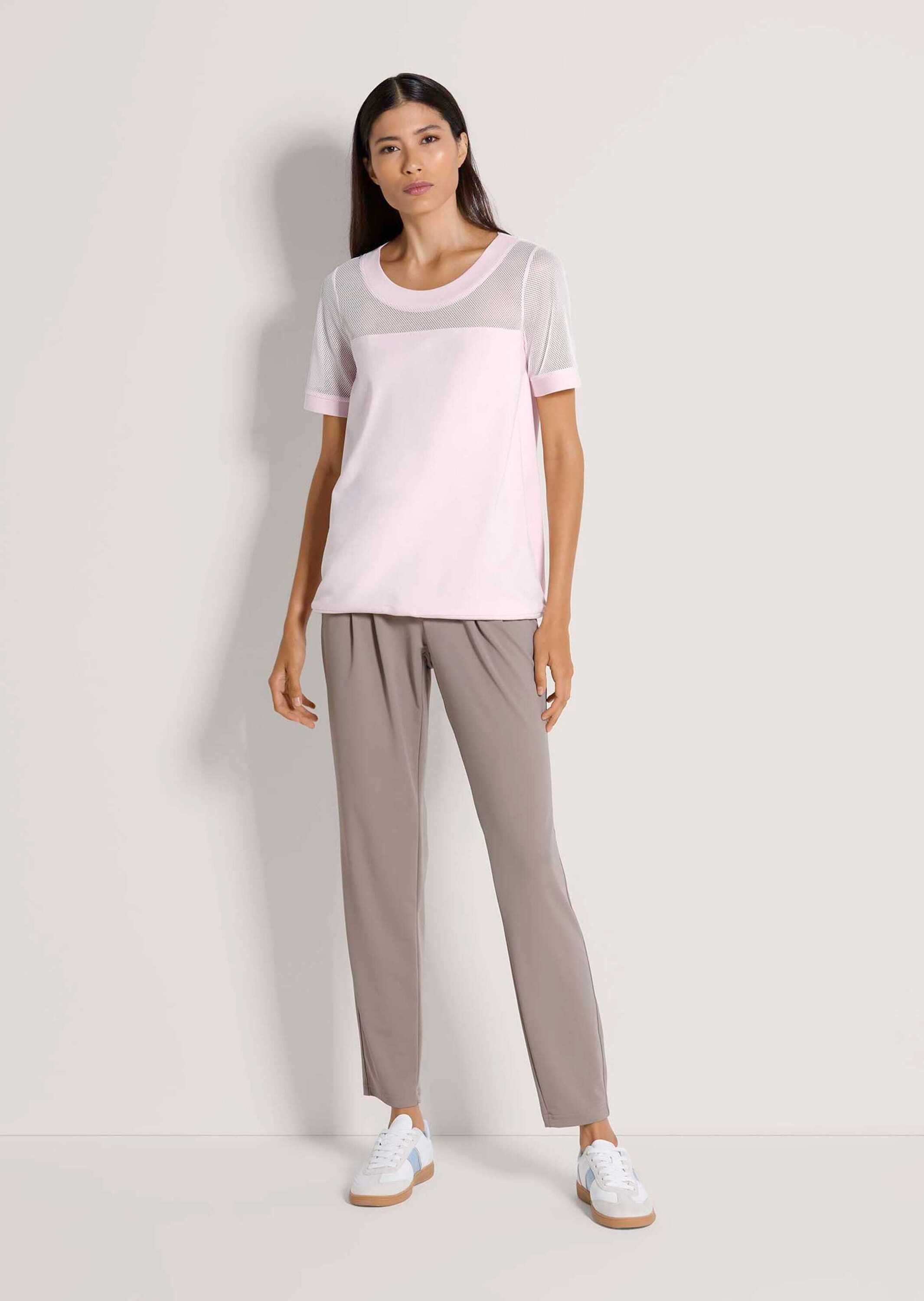 Kurzarmshirt Luftiges T-Shirt mit transparenten Details