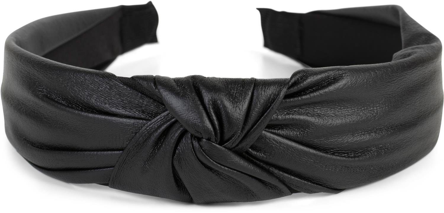 styleBREAKER Haarband, 1-tlg., Haarreif Kunstleder Optik mit Knoten
