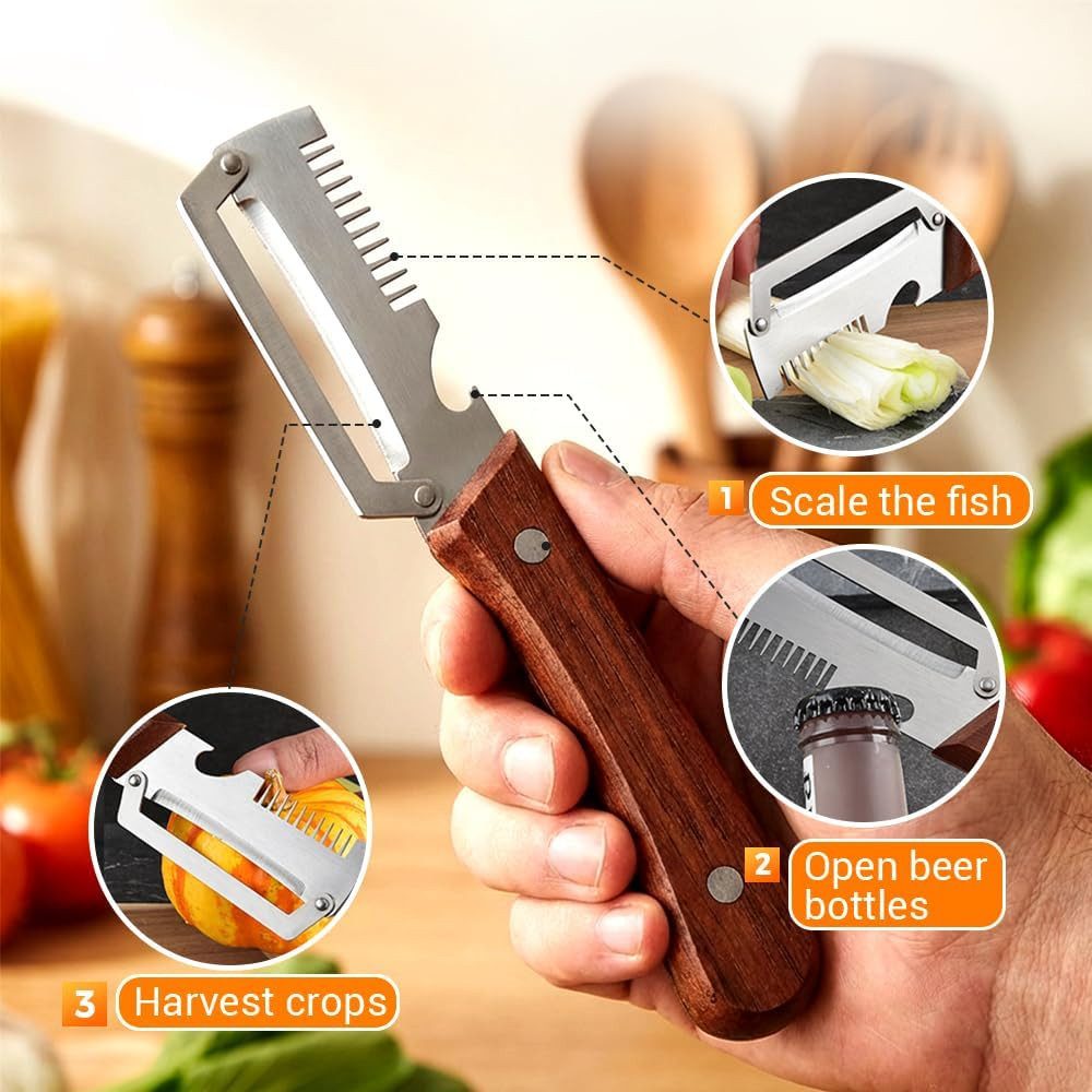 FELIXLEO Gemüseschneider 3 in 1 Sparschäler Edelstahl Gemüseschäler Kartoffelschäler 3PC – Bild 3 von 5