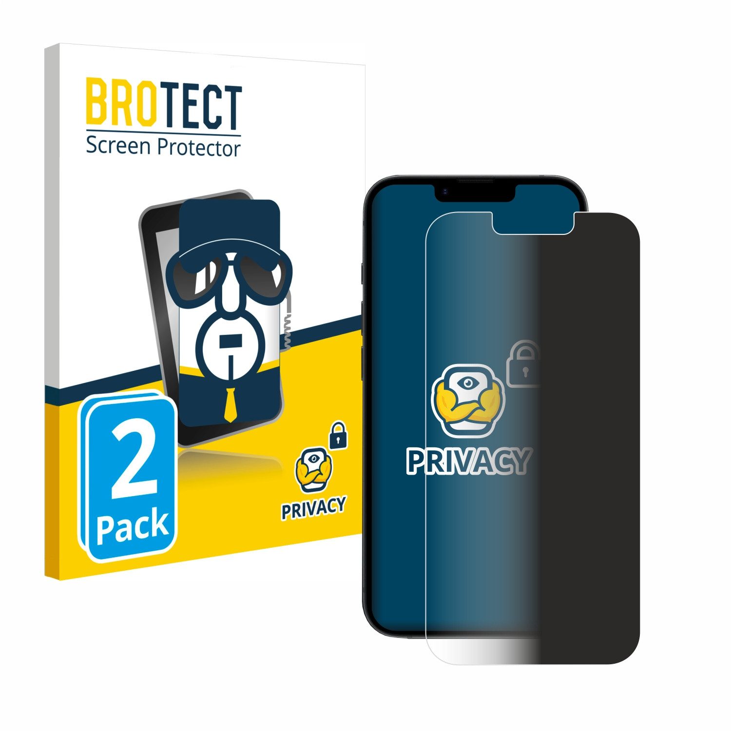 BROTECT Displayschutzfolie Sichtschutzfolie für Apple iPhone 16e, 2 Stück, Anti-Spy Privacy Sichtschutz Blickschutzfolie Blaulicht-Schutz