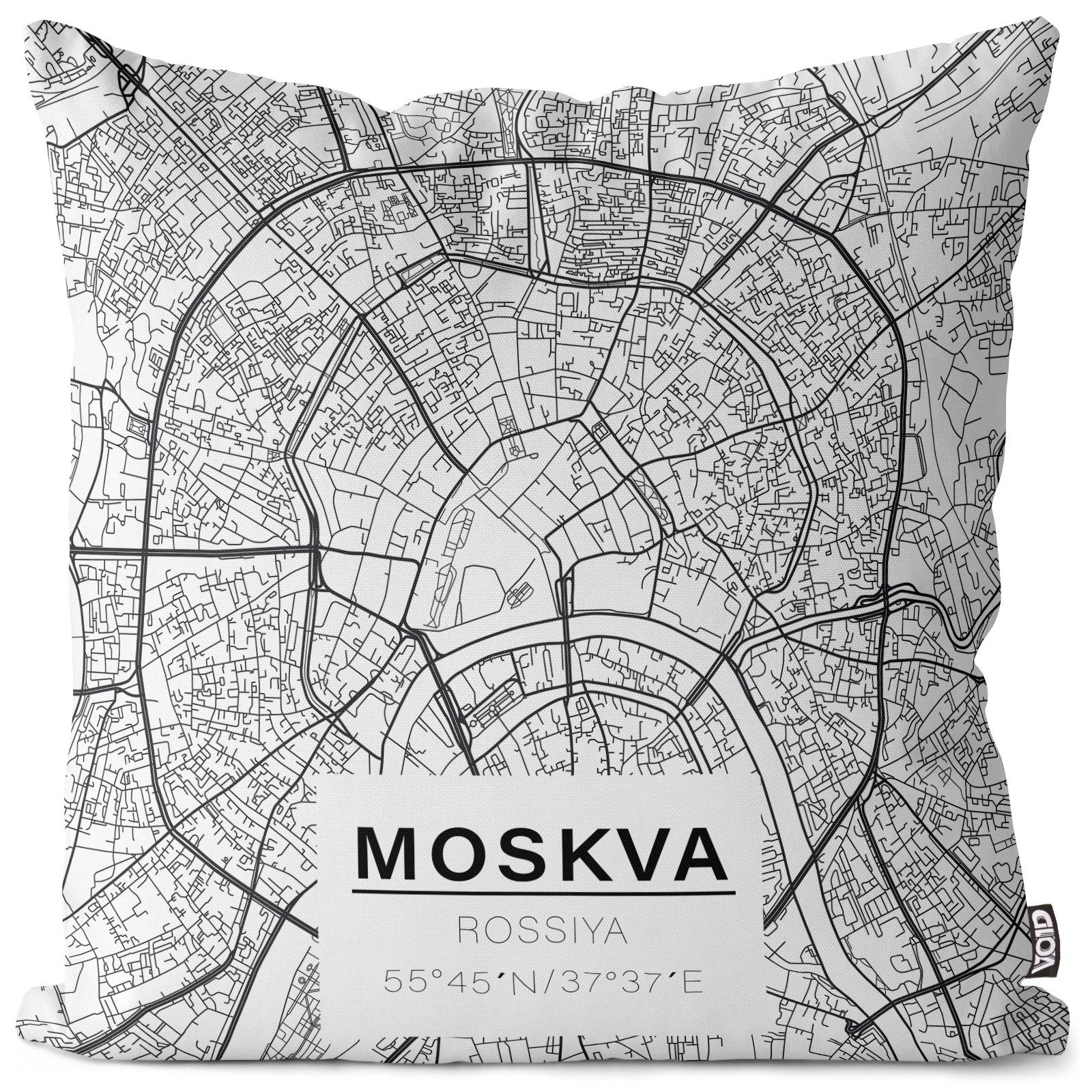 Kissenbezug, VOID (1 Stück), Russland Moskau Stadtkarte Stadtplan Landkarte Plan Reise