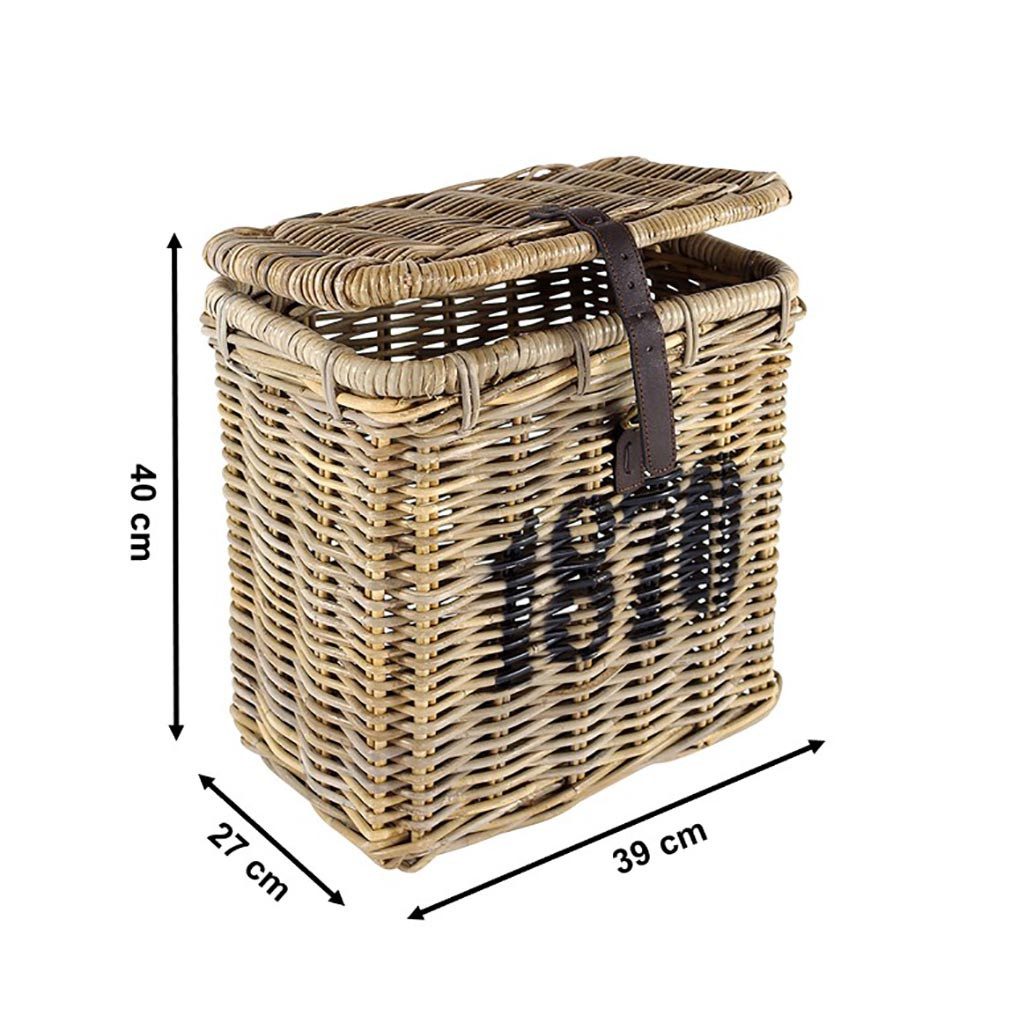 Kobolo Aufbewahrungskorb Universalkorb mit Deckel - Rattan kubu grey 1870