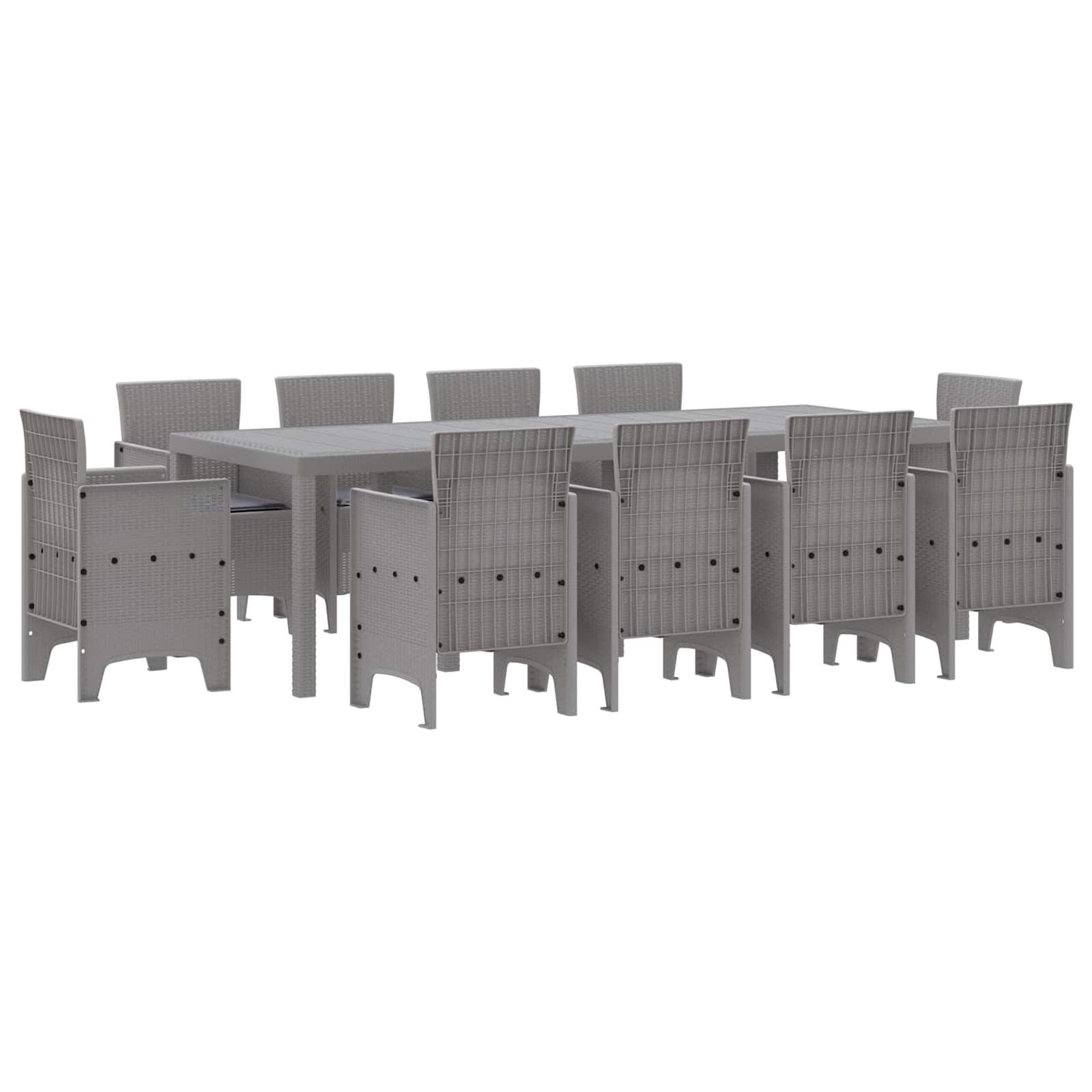 vidaXL Gartenlounge-Set Garten Essgruppe 11 stk. Hellgrau Polypropylen, (11-tlg)