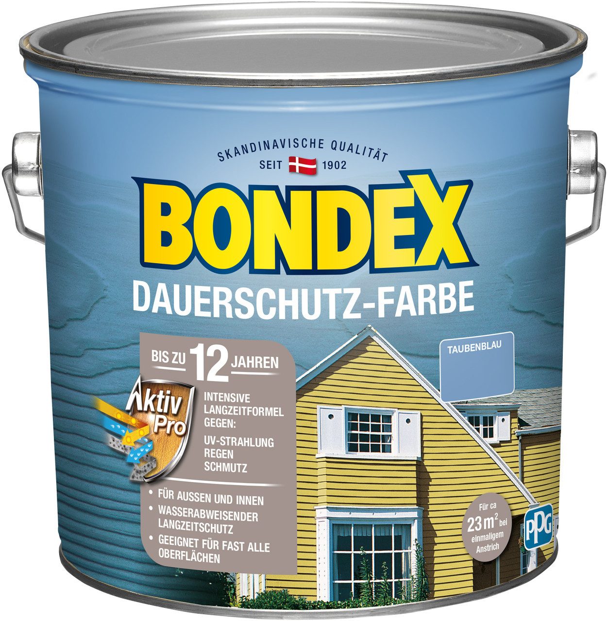 Bondex Holzschutzlasur Bondex Dauerschutz-Holzfarbe 2,5 L taubenblau