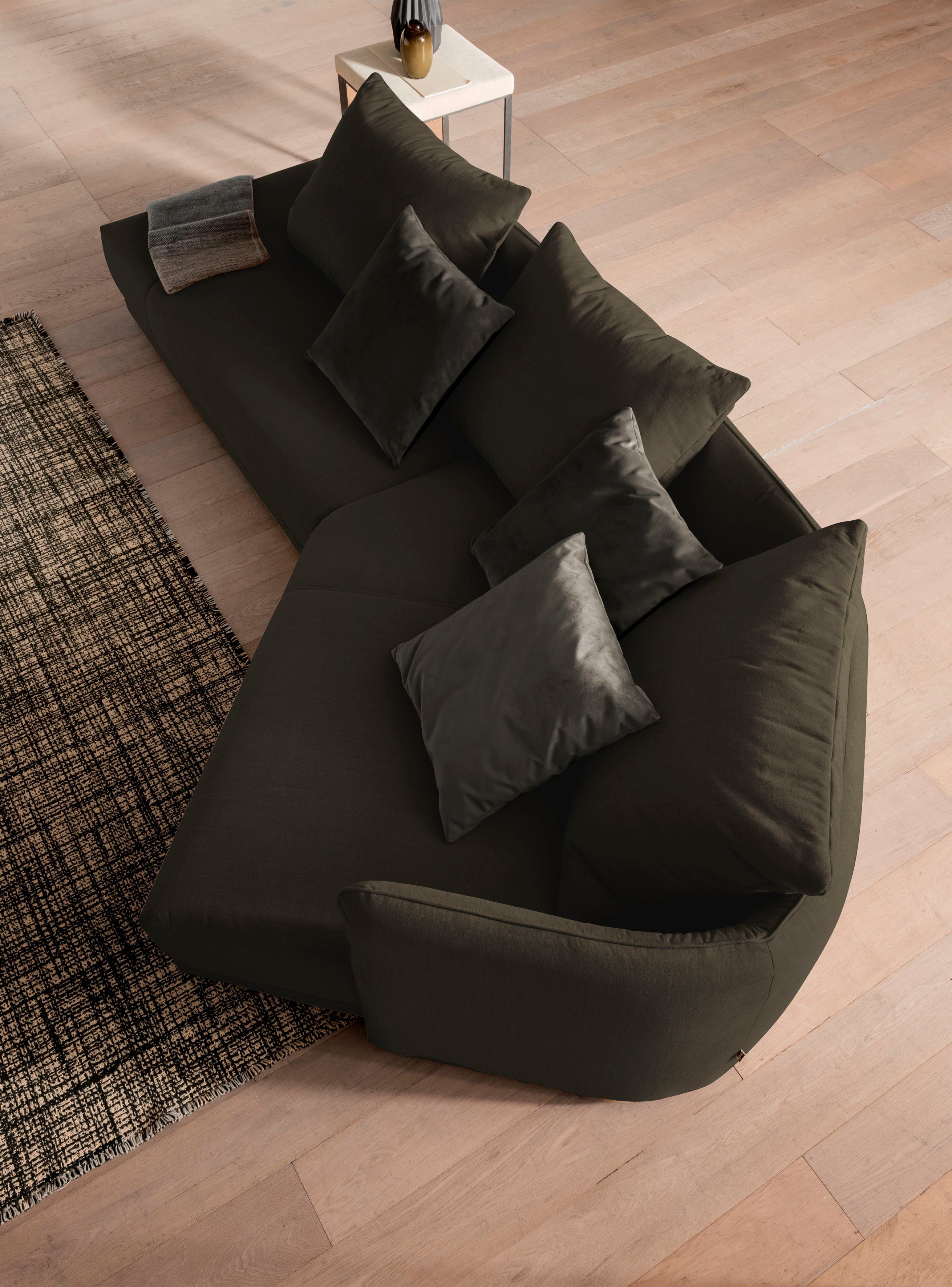 designwerk Ecksofa New York L-Form, anmutendes Designsofa, mit moderner R&ung im Rücken