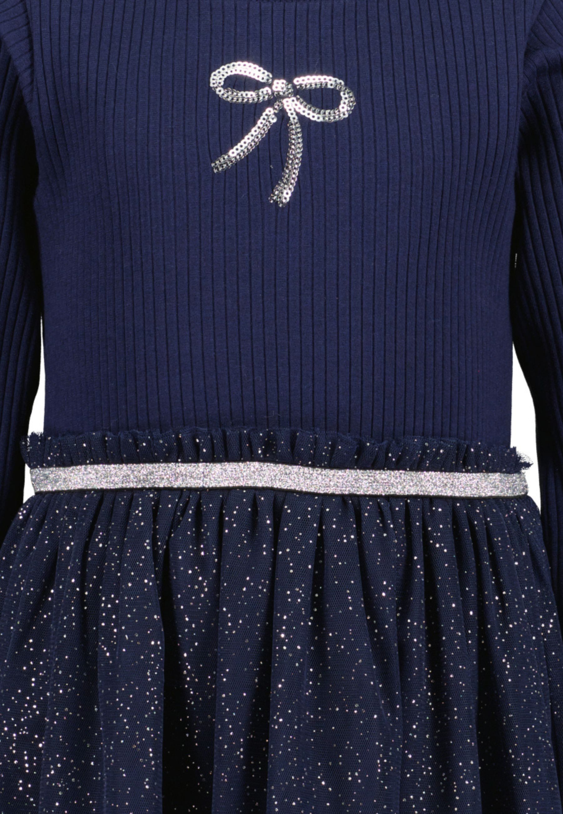 Blue Seven Jerseykleid mit aufgesetztem Tüllrock mit Paillettendetails – Bild 4 von 4